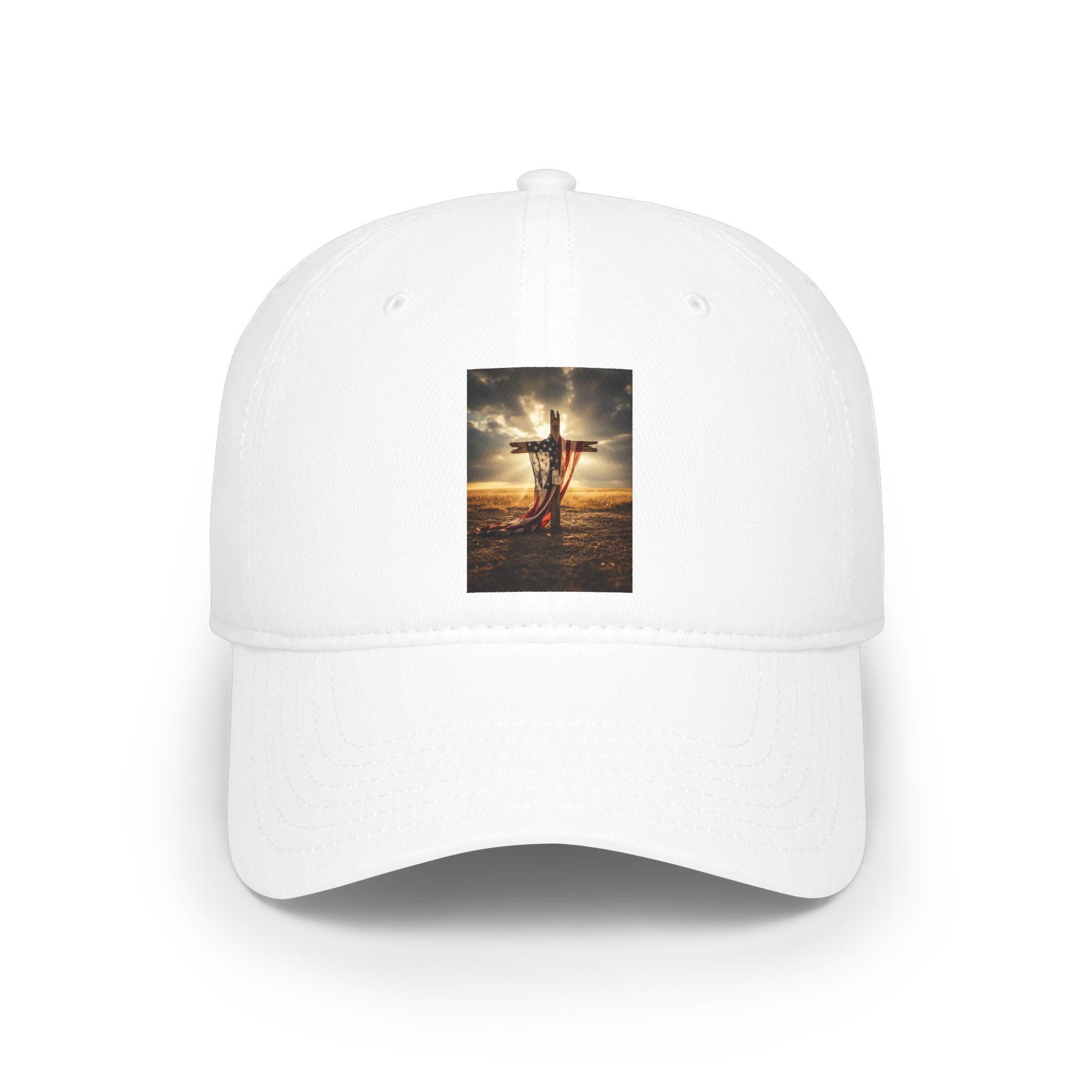 Crucifix Sunset Baseball Cap — Christian Faith Low Profile Hat