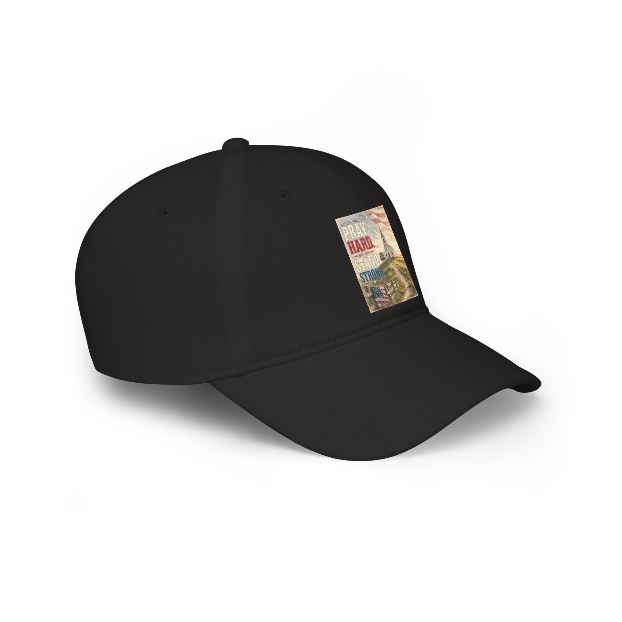 Patriotic 'Pray Hard, Stand Strong' Baseball Cap