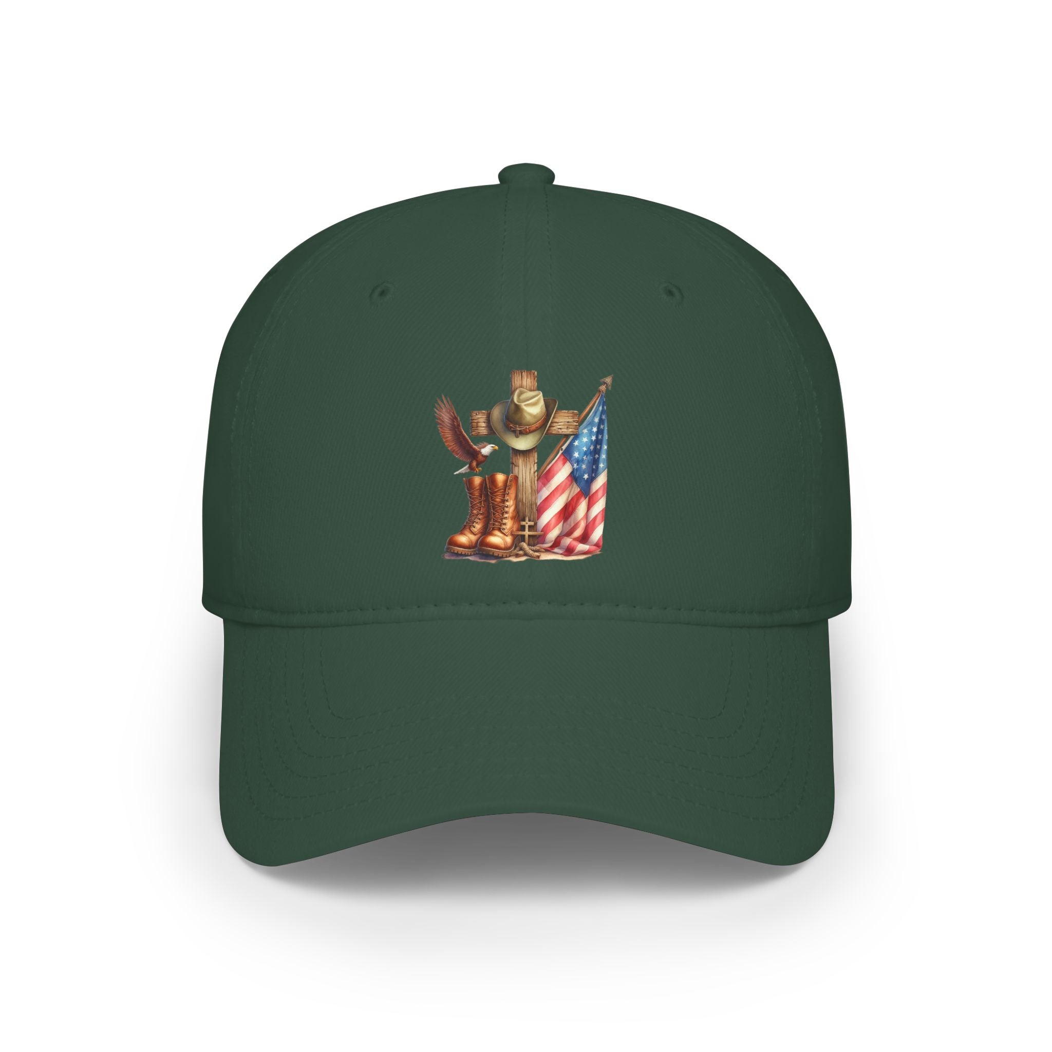 Patriotic Cowboy Hat Cap – American Flag & Western Boots Embroidered Baseball Cap