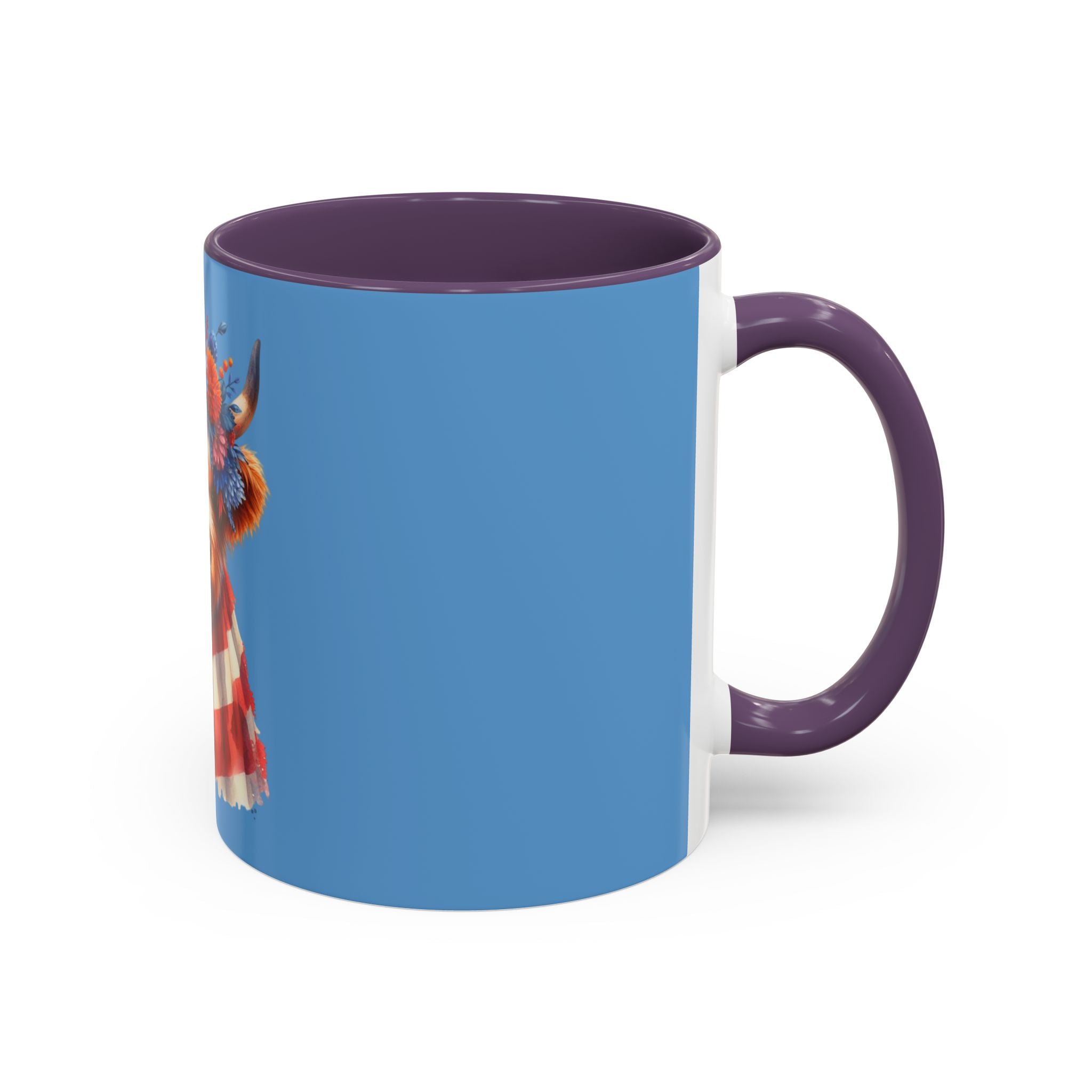 Patriotic Highland Cow Accent Coffee Mug – 11/15oz