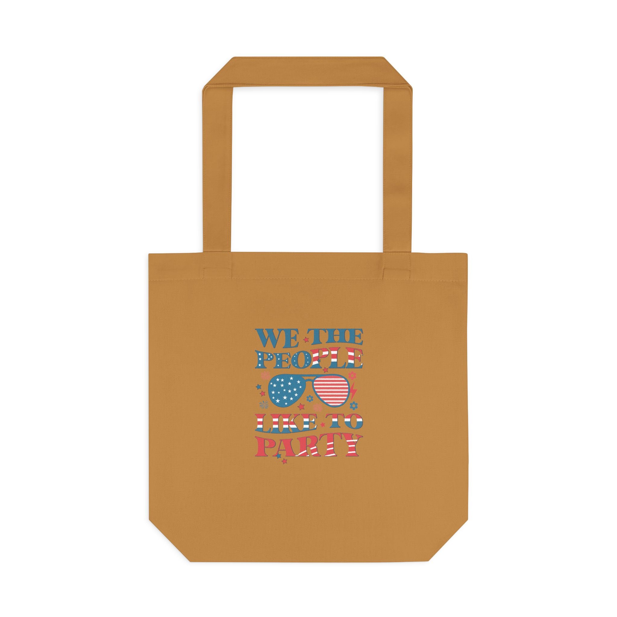 Patriotic "We The People" Cotton Tote Bag – Fourth of July USA Flag Market Bag