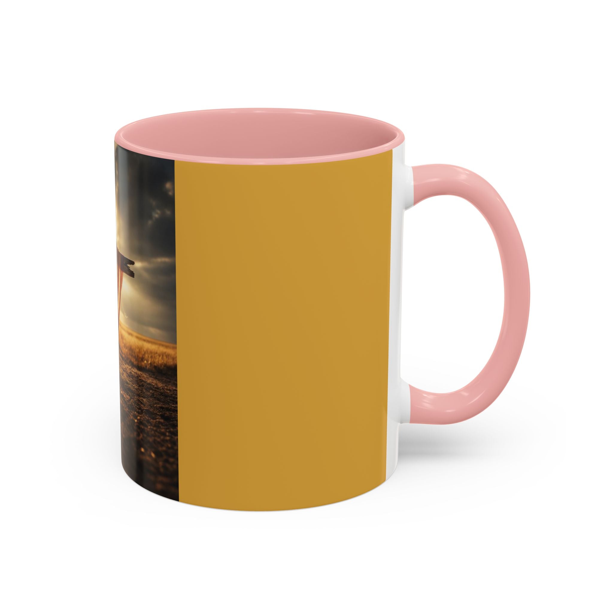 Patriotic Cross Coffee Mug — American Flag Sunrise Accent Mug (11/15oz)