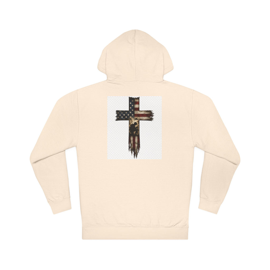 American Flag Cross Hoodie — Patriotic Christian Pullover