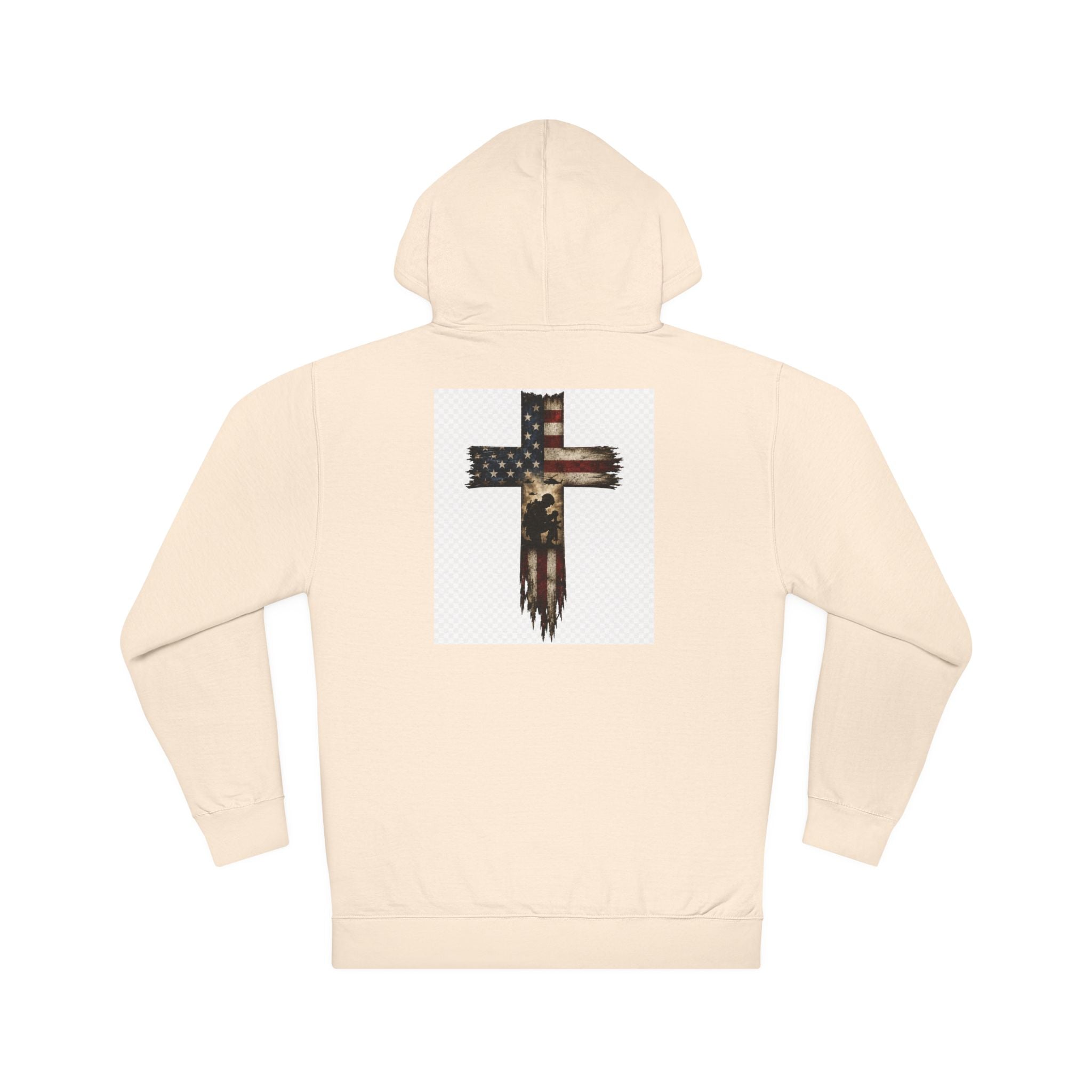 American Flag Cross Hoodie — Patriotic Christian Pullover