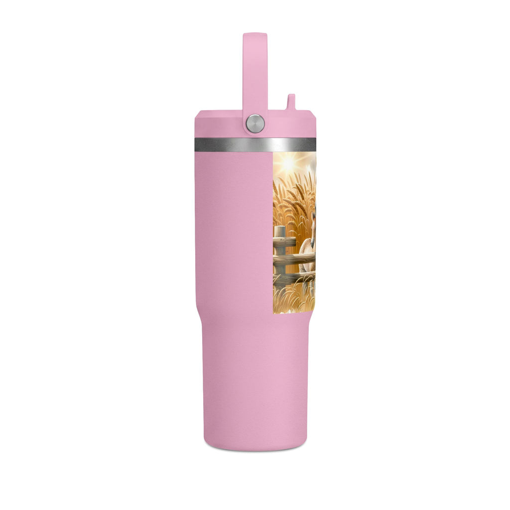 32oz Horse Tumbler — Sunflower Farm Scene Stainless Travel Cup