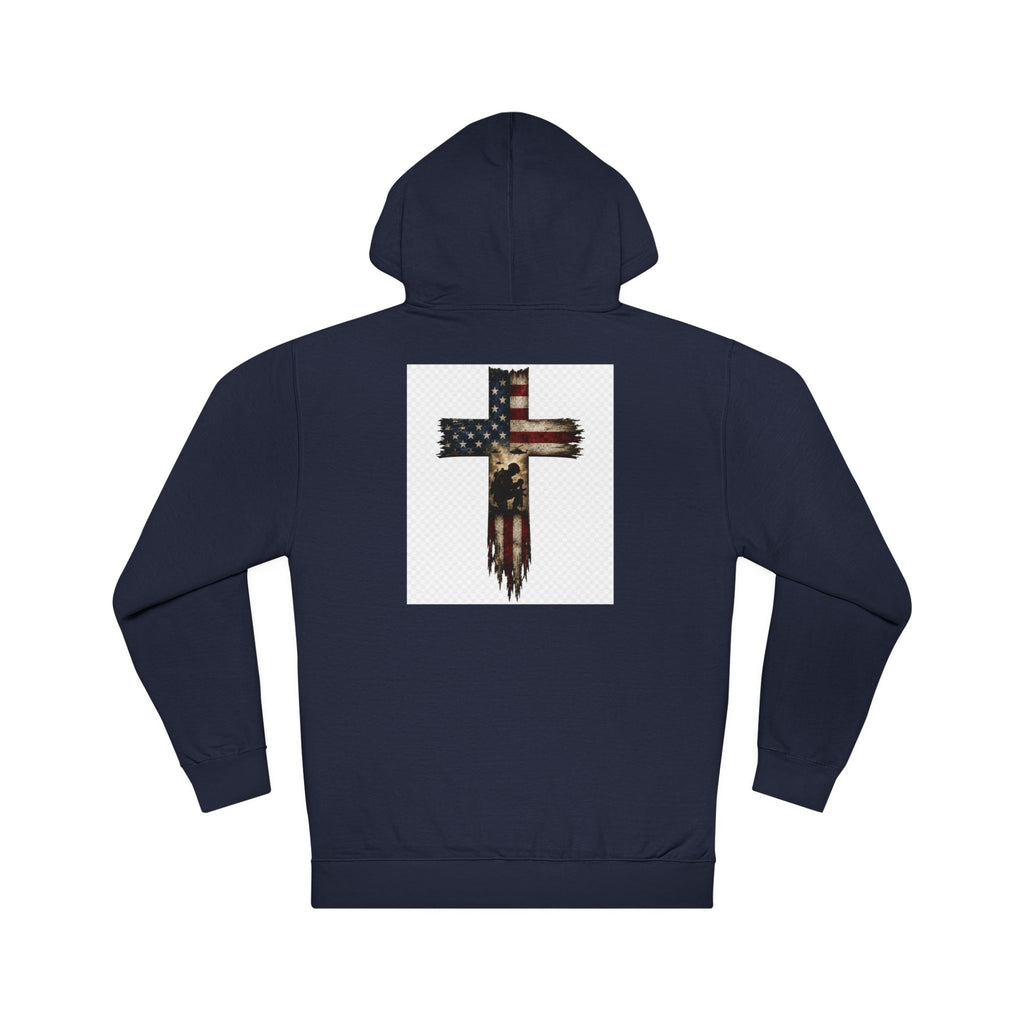 American Flag Cross Hoodie — Patriotic Christian Pullover