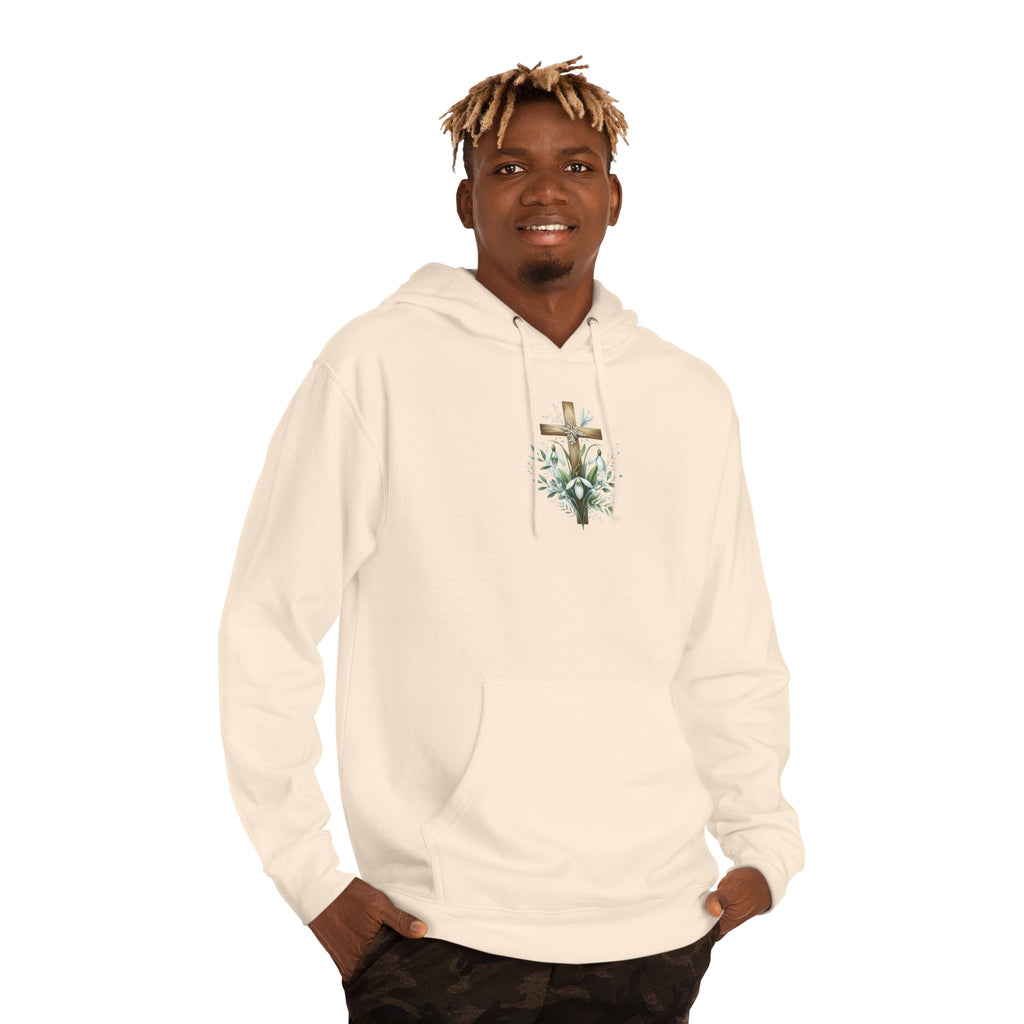 Floral Cross Hoodie – Small Easter Cross Floral Graphic Hooded Sweatshirt