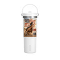 American Rodeo 32oz Tumbler – Horse Barrel Racing with Flag Design