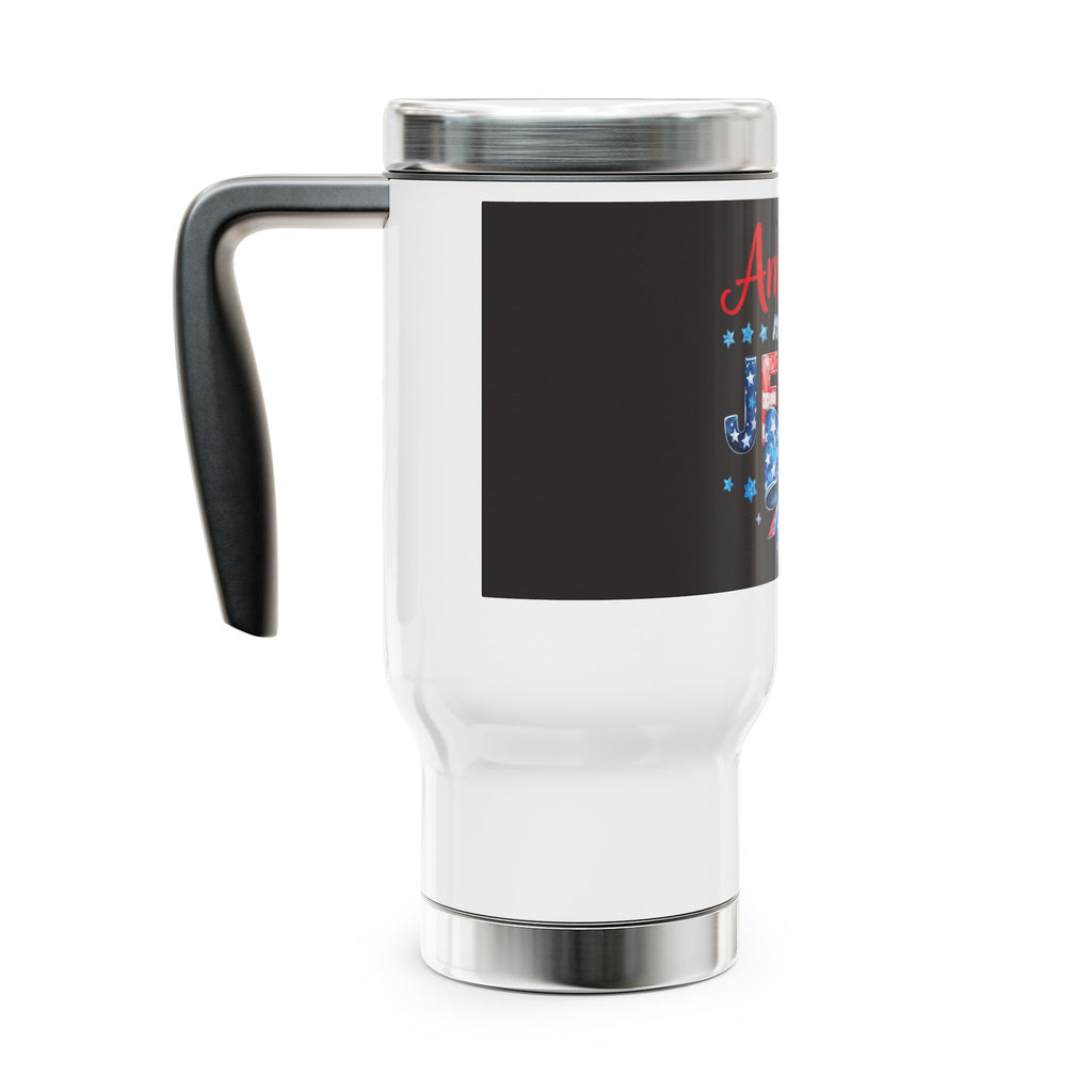 America Needs Jesus Travel Mug — 14oz Stainless Steel Tumbler with Handle