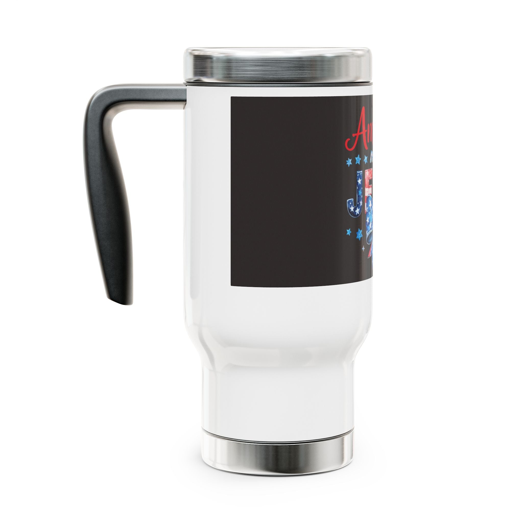 America Needs Jesus Travel Mug — 14oz Stainless Steel Tumbler with Handle