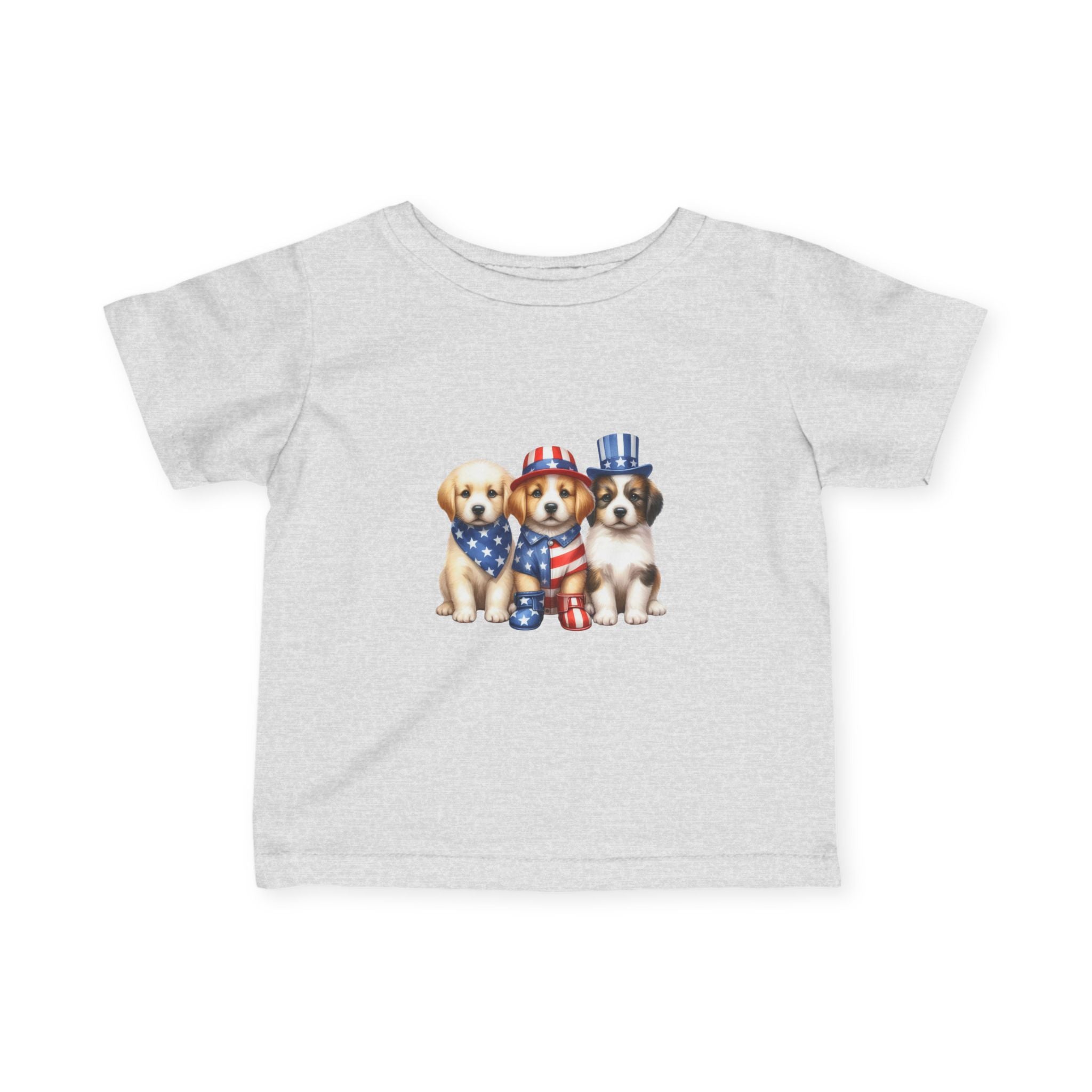 Infant Tee — Patriotic Puppies 4th of July Baby Shirt