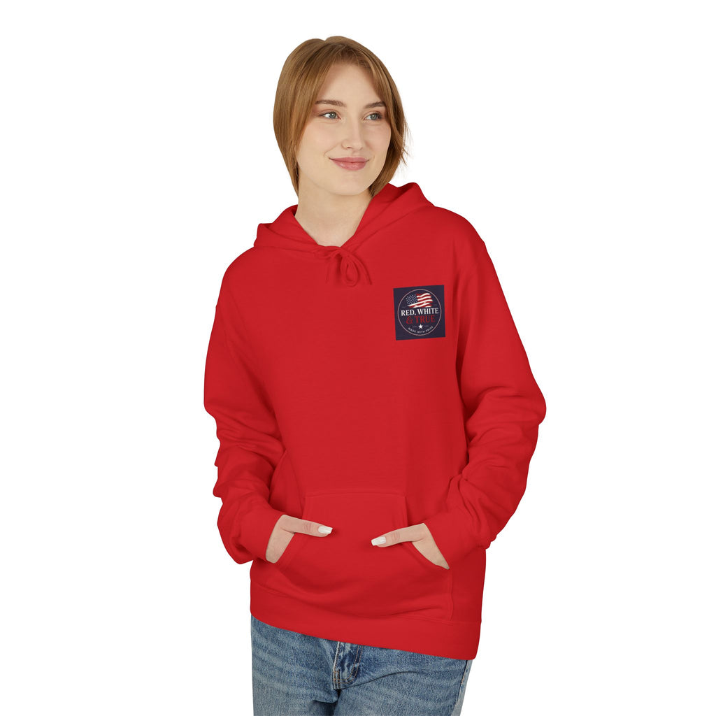 Red White & True Hoodie — Patriotic Cross Sunset Pullover