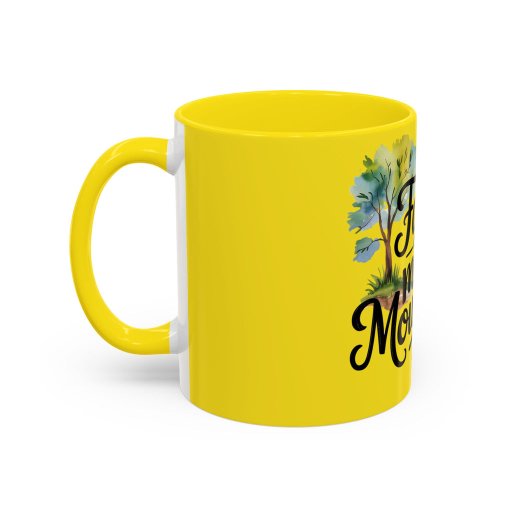 Faith Can Move Mountains Accent Coffee Mug – Inspirational Christian Tea Cup