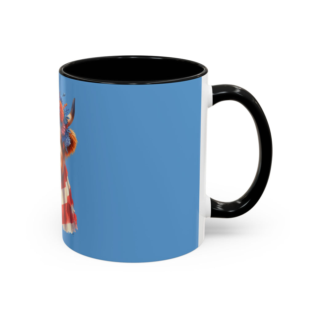 Patriotic Highland Cow Accent Coffee Mug – 11/15oz