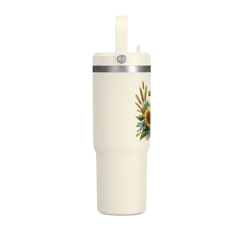 Sunflower Cross 32oz Tumbler – Christian Faith Travel Mug