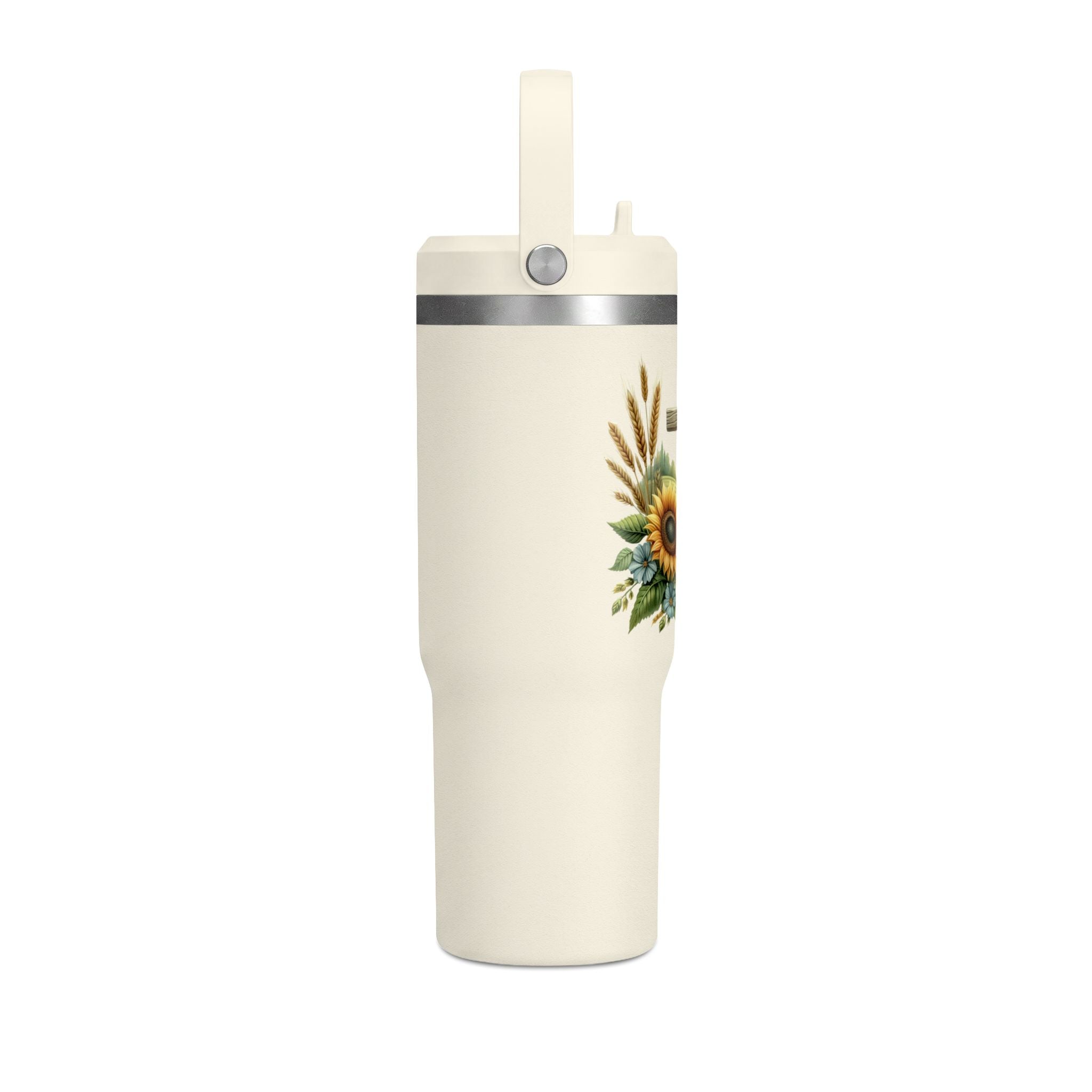 Sunflower Cross 32oz Tumbler – Christian Faith Travel Mug