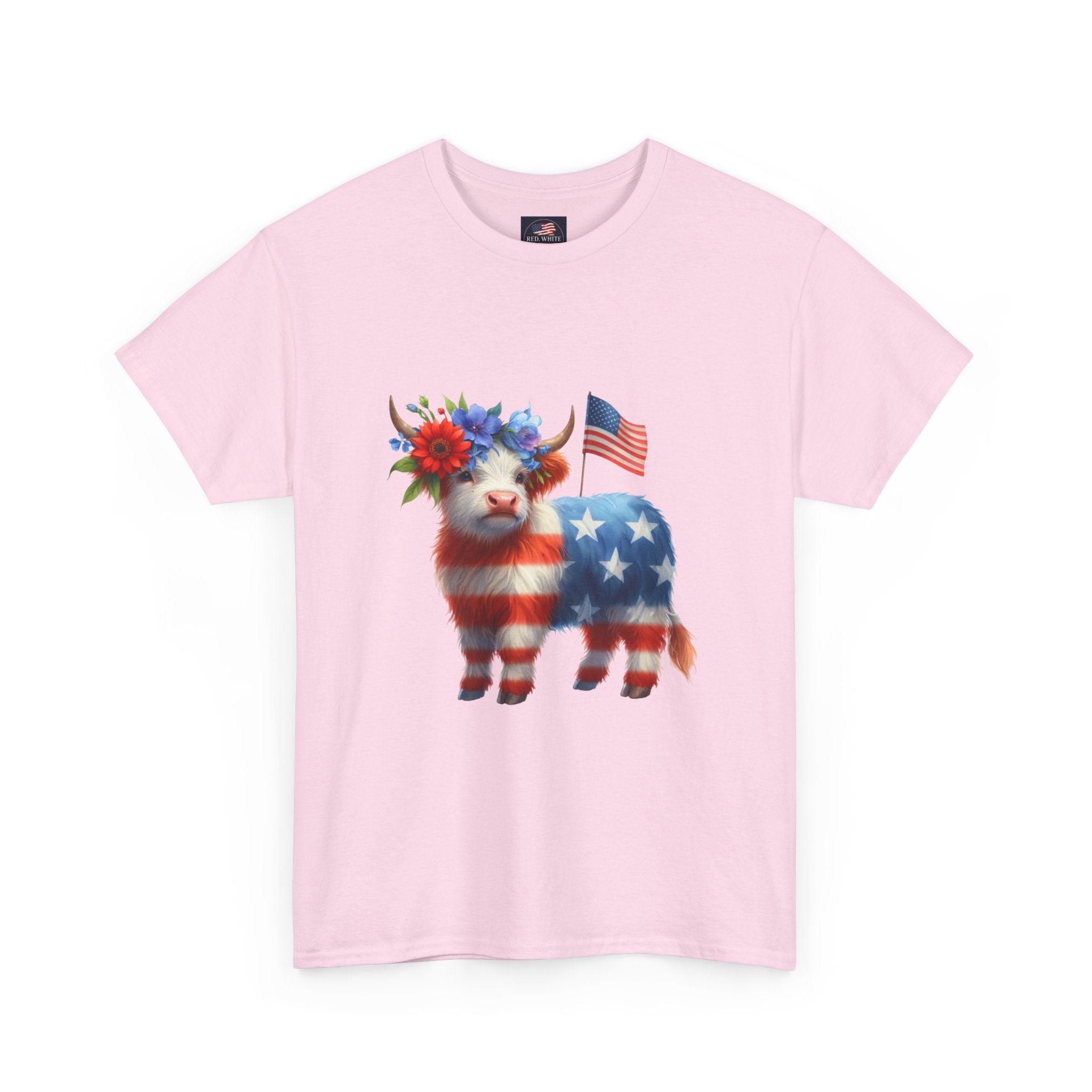 Patriotic American Flag Lamb T-Shirt — Cute Fourth of July Farm Animal Tee