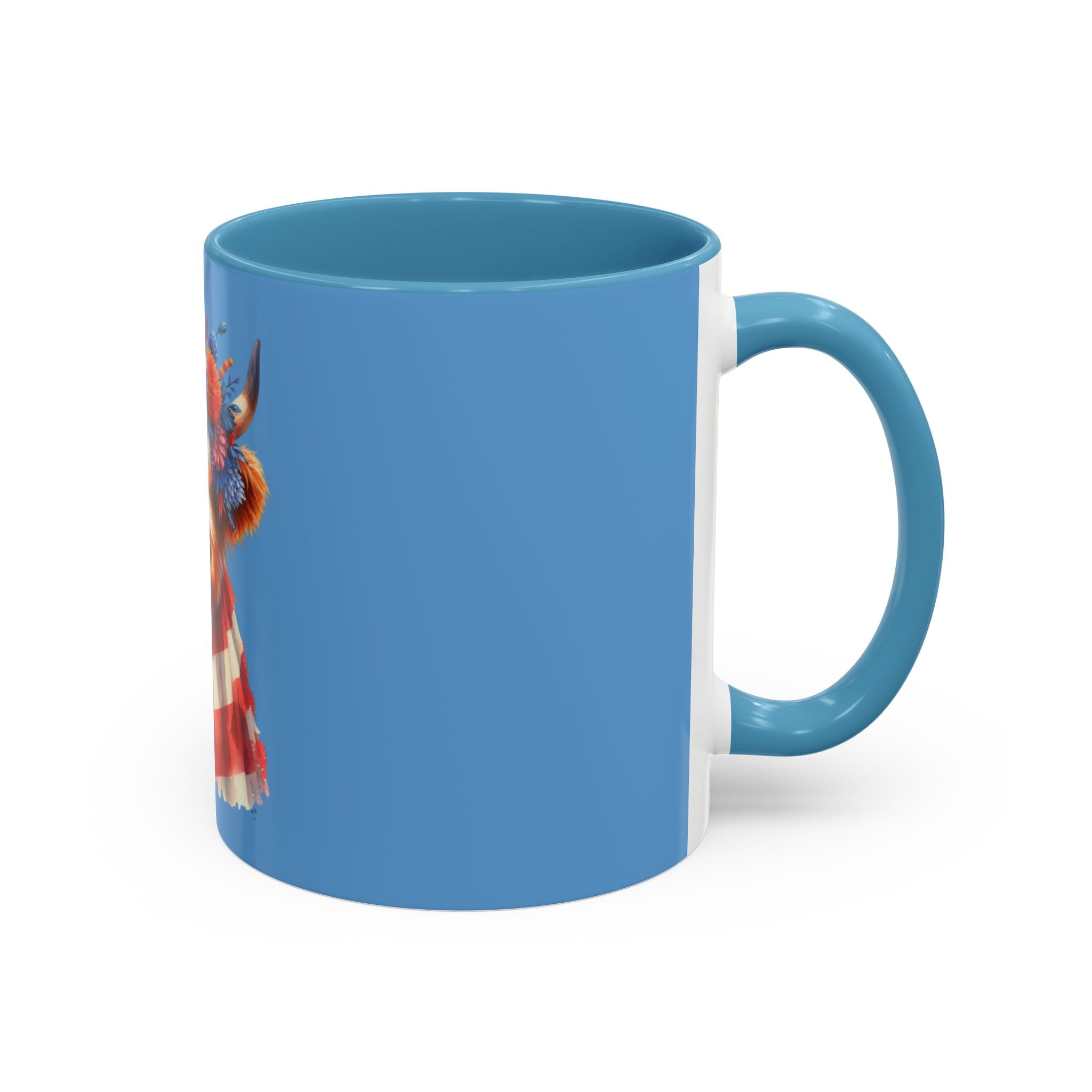 Patriotic Highland Cow Accent Coffee Mug – 11/15oz