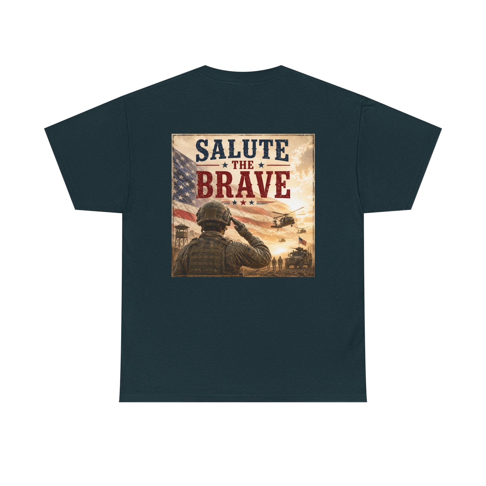 Salute The Brave Military Tribute T-Shirt — Veterans Day Patriotic Tee