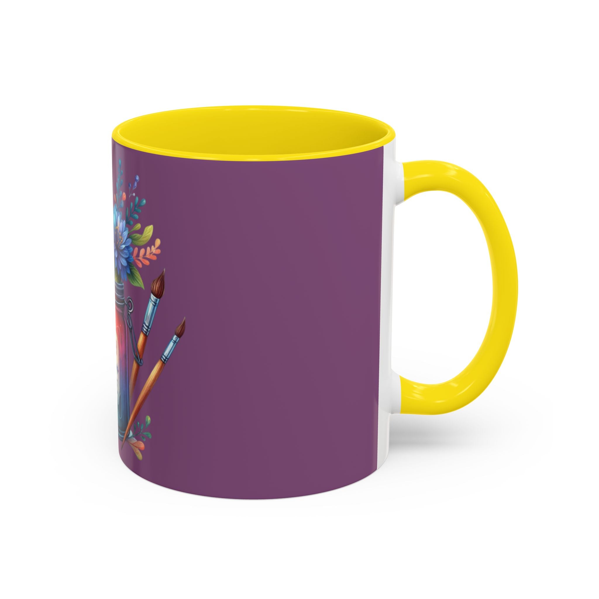 Faith & Love Floral Accent Coffee Mug — Colorful Candle Jar Design (11/15oz)