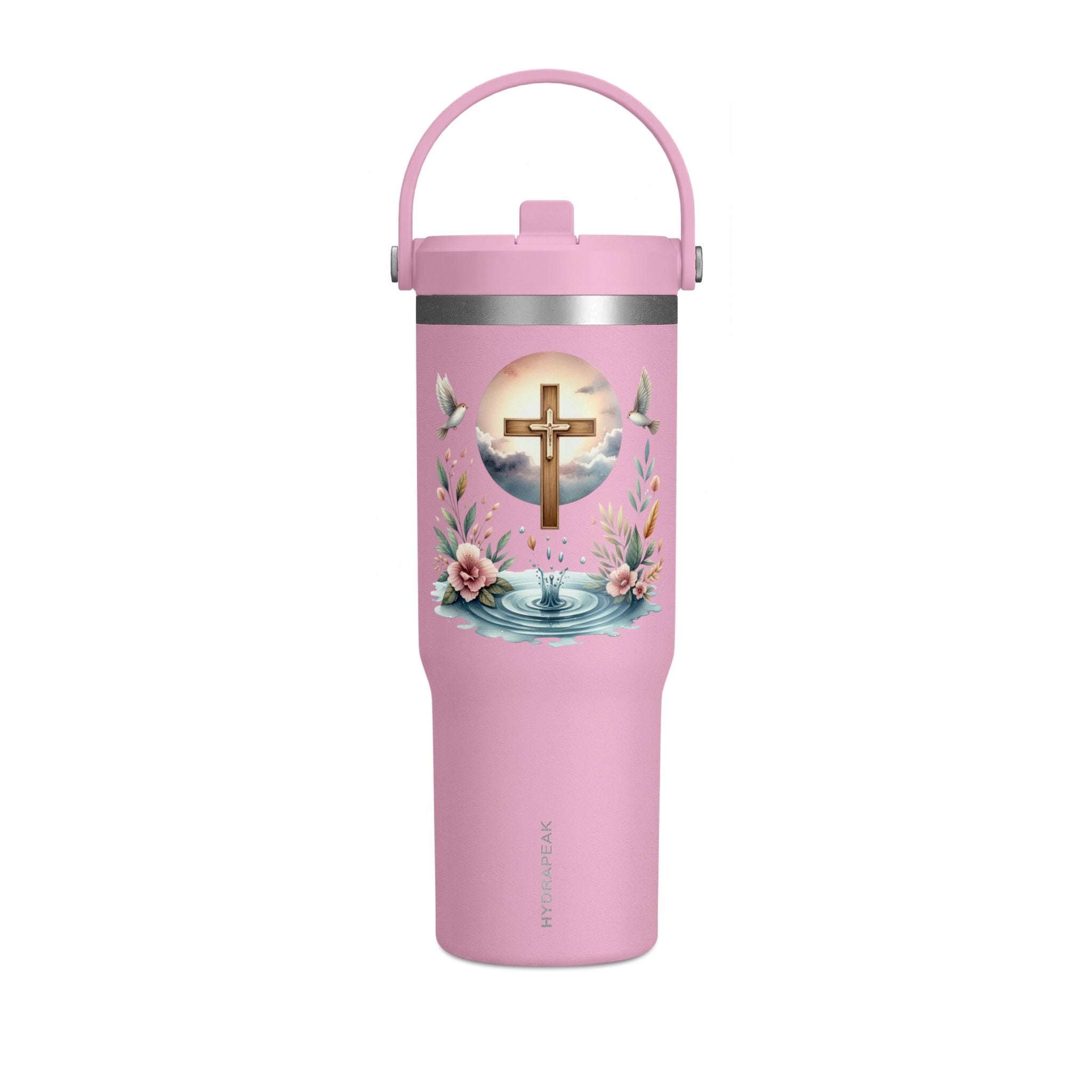 32oz Faith Tumbler — Cross & Dove Spiritual Travel Mug