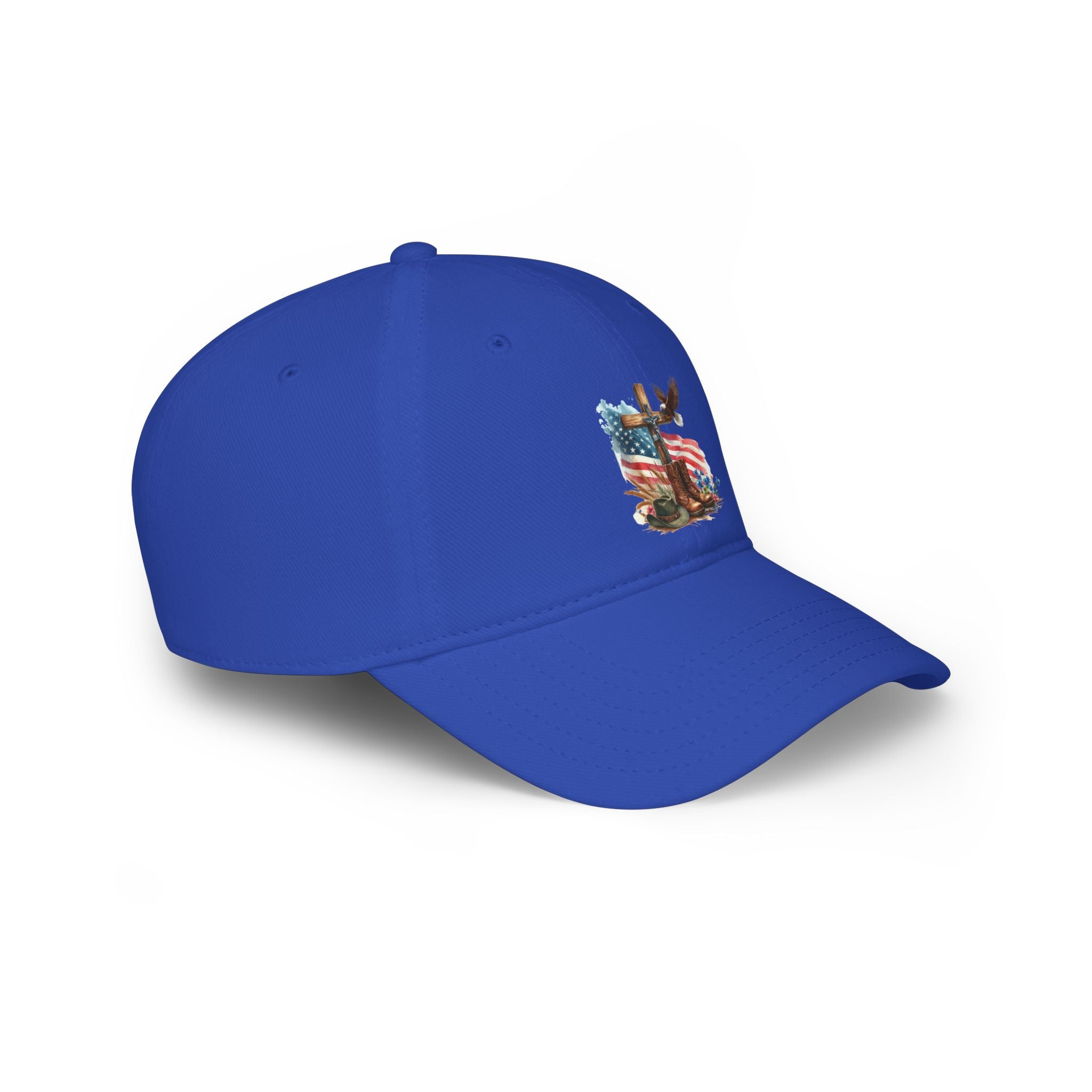 American Flag Cross Cap — Patriotic Low Profile Baseball Hat