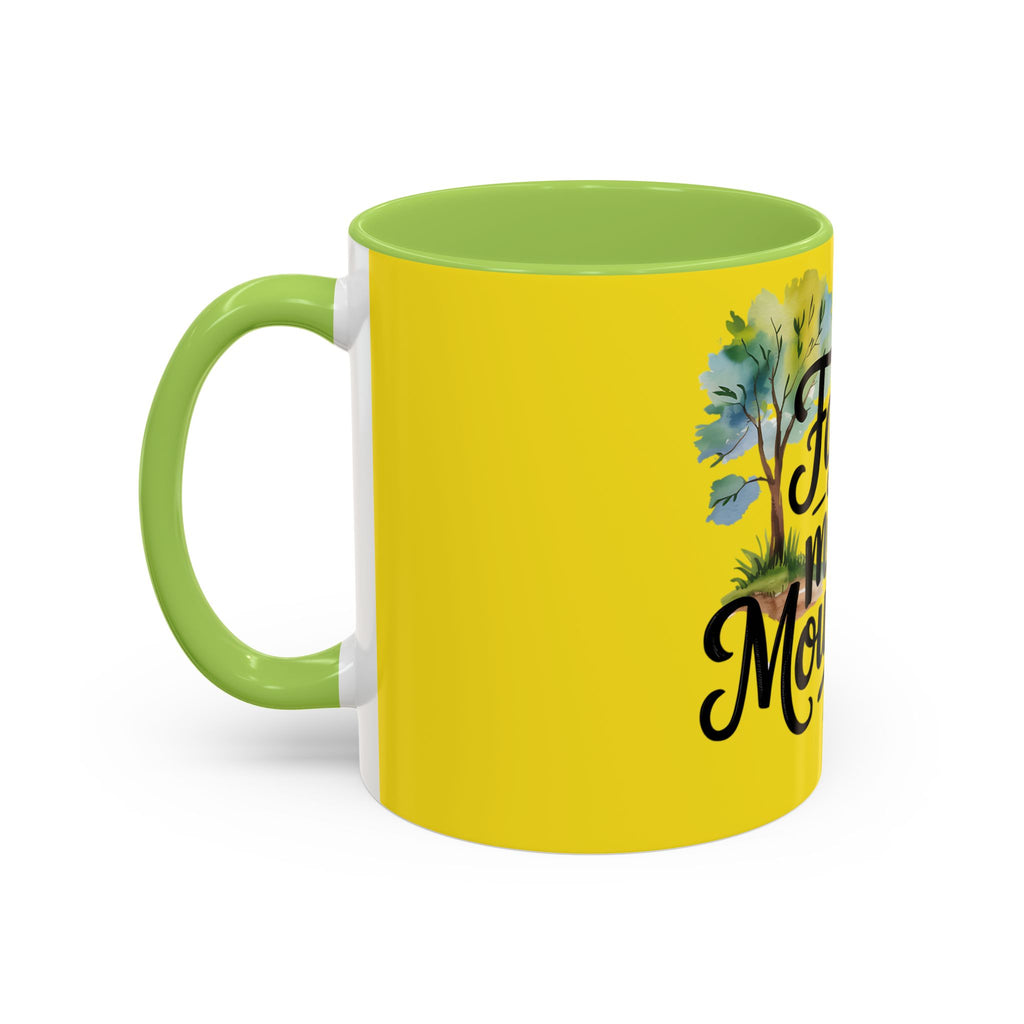 Faith Can Move Mountains Accent Coffee Mug – Inspirational Christian Tea Cup