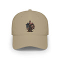 Low Profile Cap — Rustic American Flag Cross Emblem