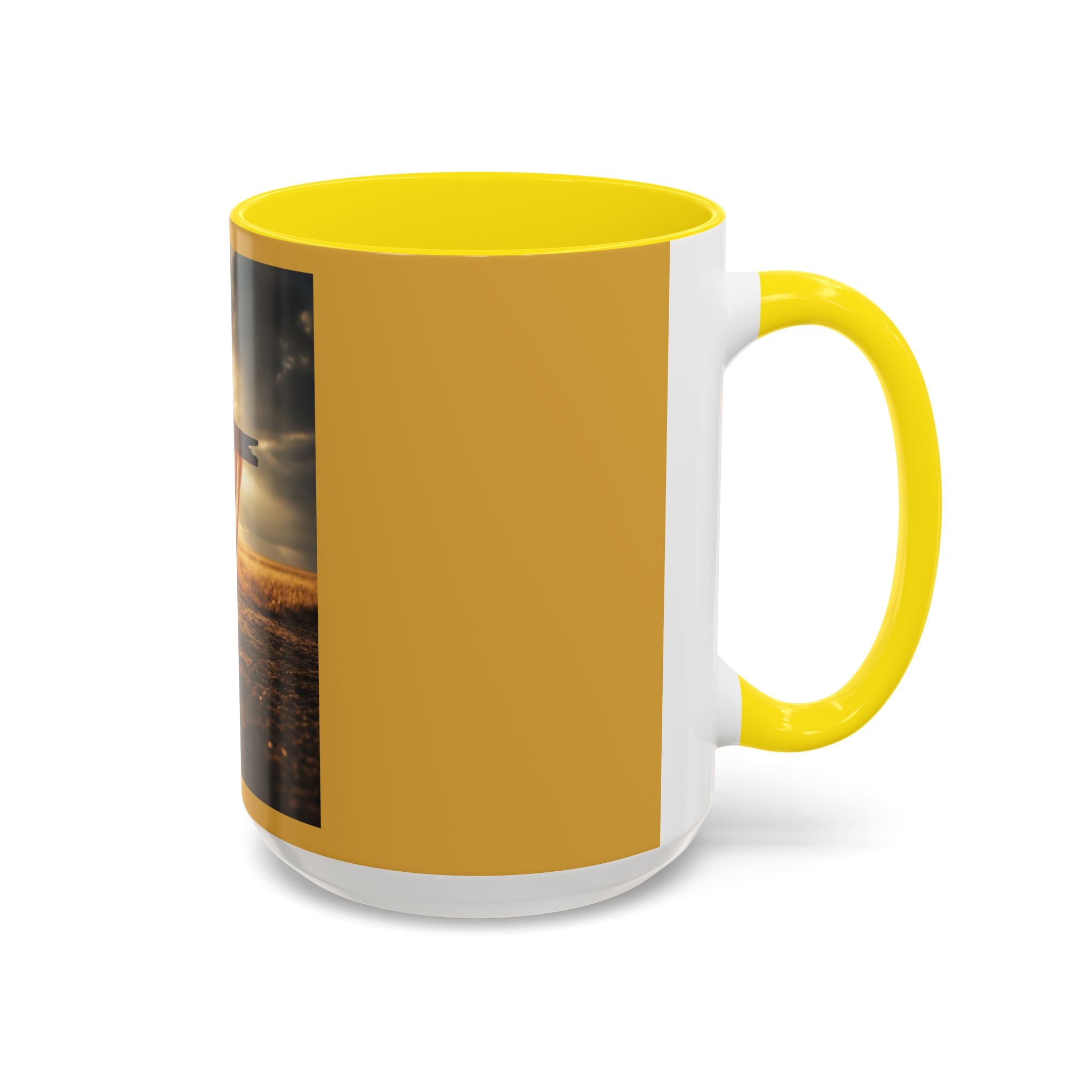 Patriotic Cross Coffee Mug — American Flag Sunrise Accent Mug (11/15oz)