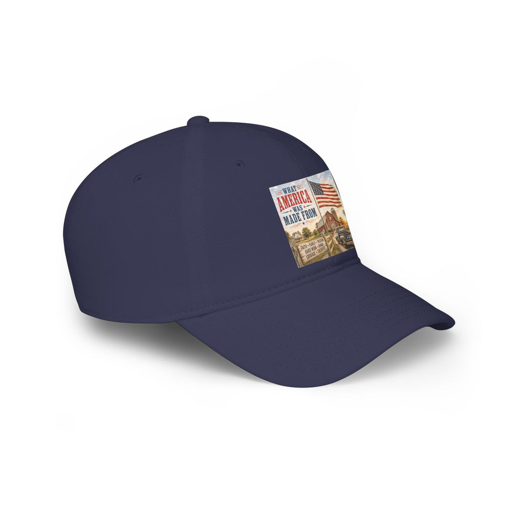 Baseball Cap — "What America Was Made From" Vintage Flag Patriotic Hat