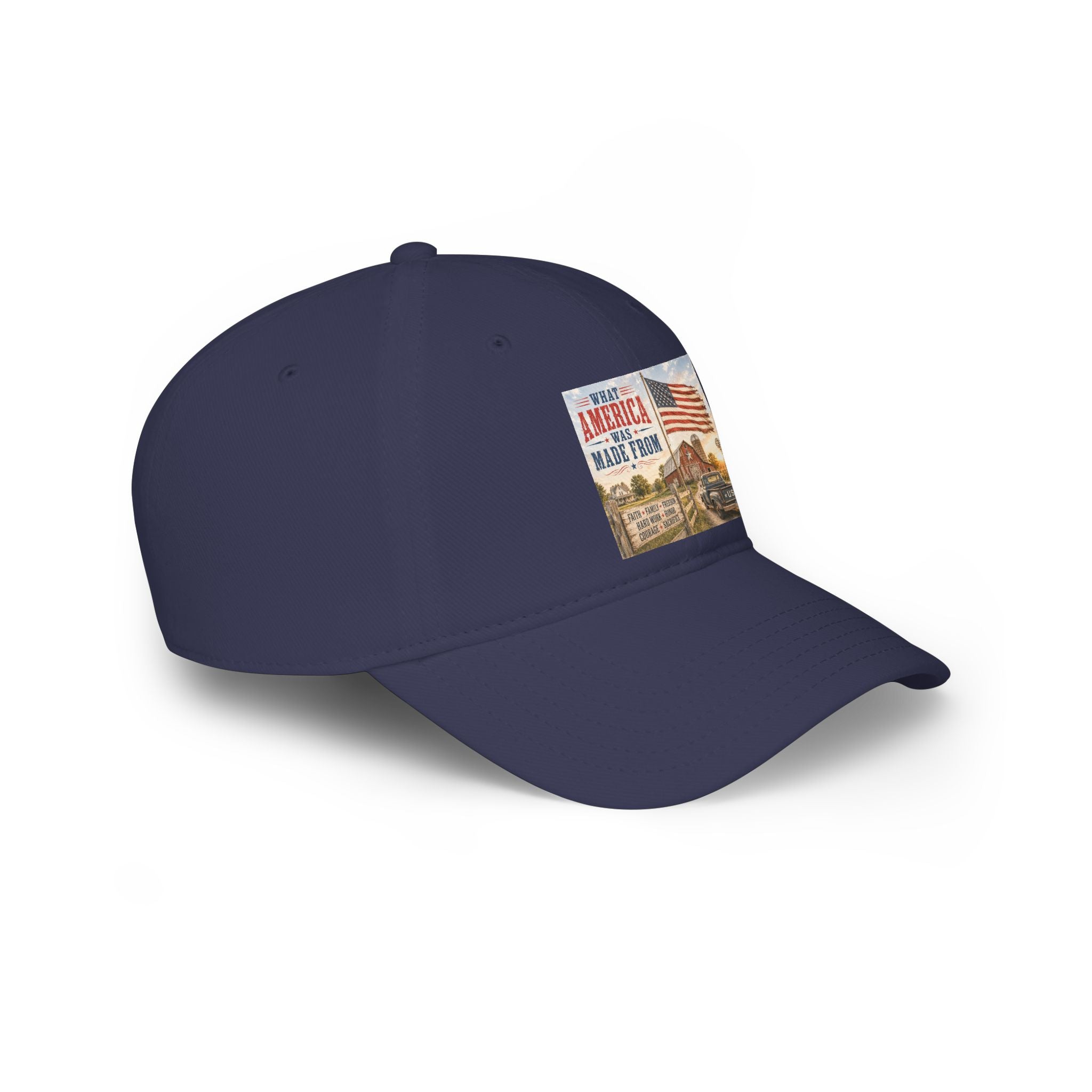 Baseball Cap — "What America Was Made From" Vintage Flag Patriotic Hat