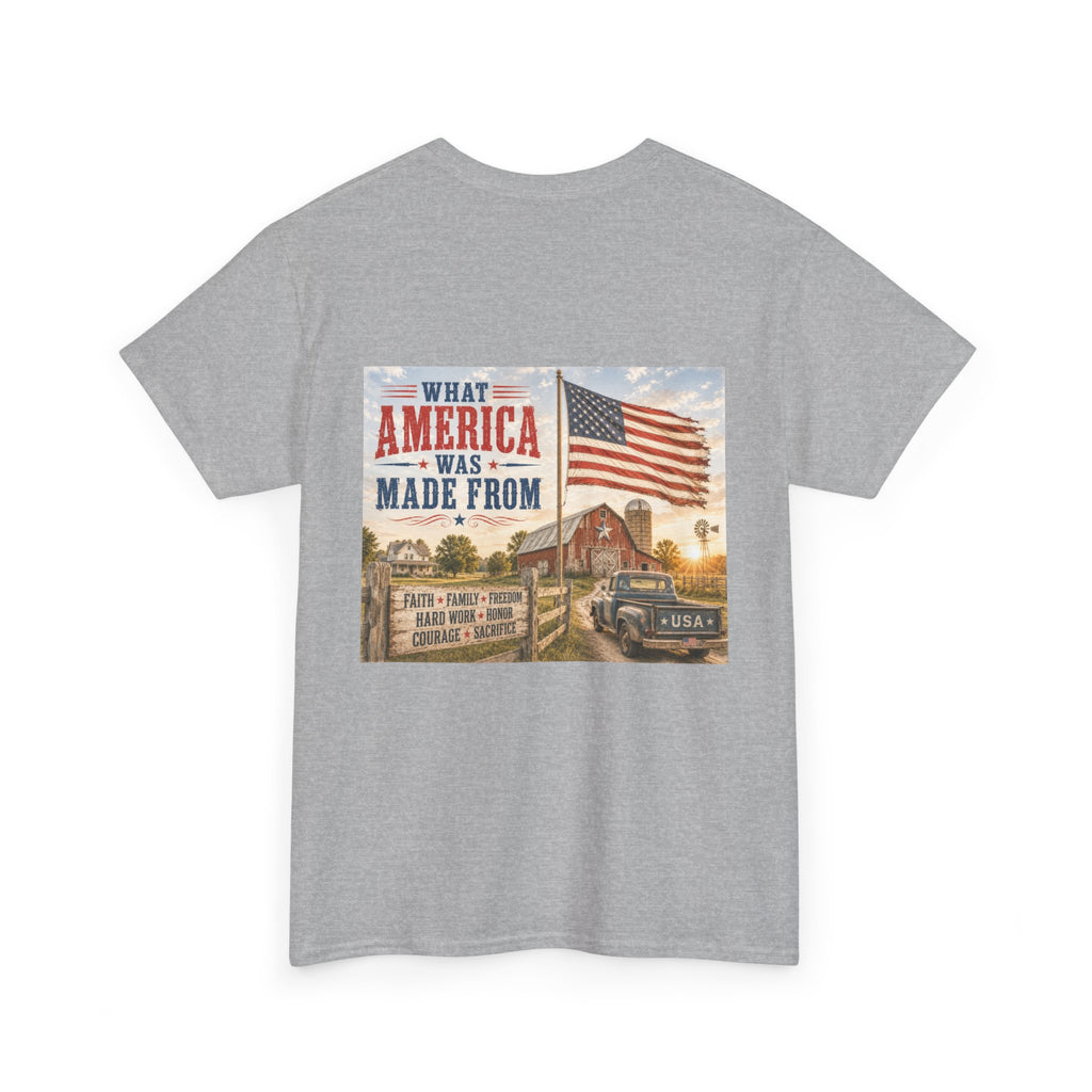 Vintage 'What America Was Made From' Tee - Patriotic Americana Graphic T-Shirt
