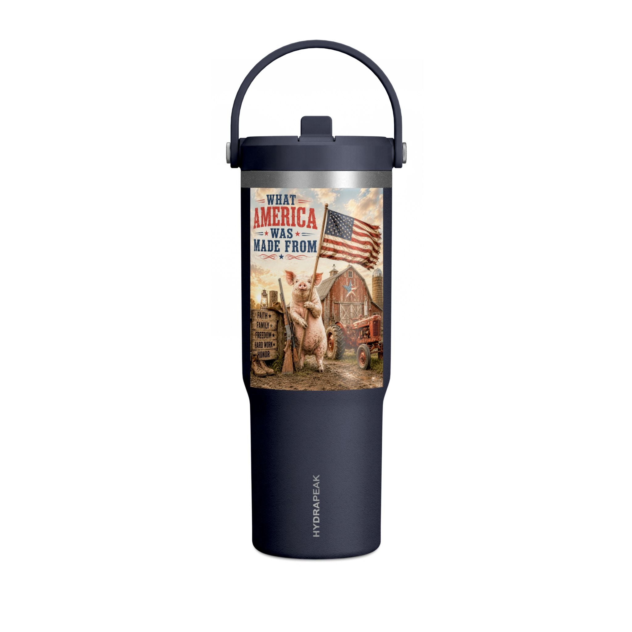 Nomad Tumbler 32oz – Patriotic Farmhouse Travel Tumbler (What America Was Made From)