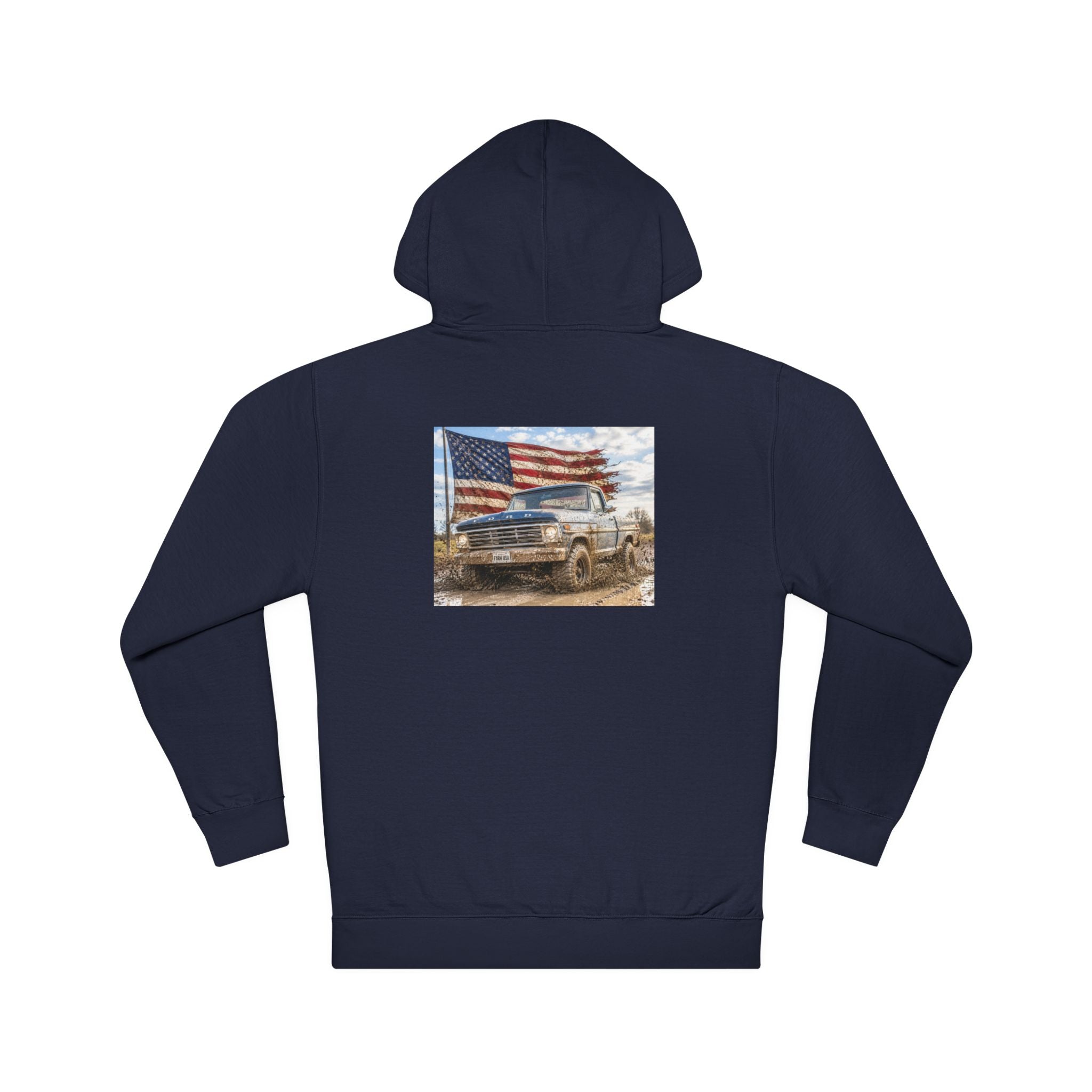 Patriotic Pickup Truck Hoodie - American Flag Off-Road Sweatshirt