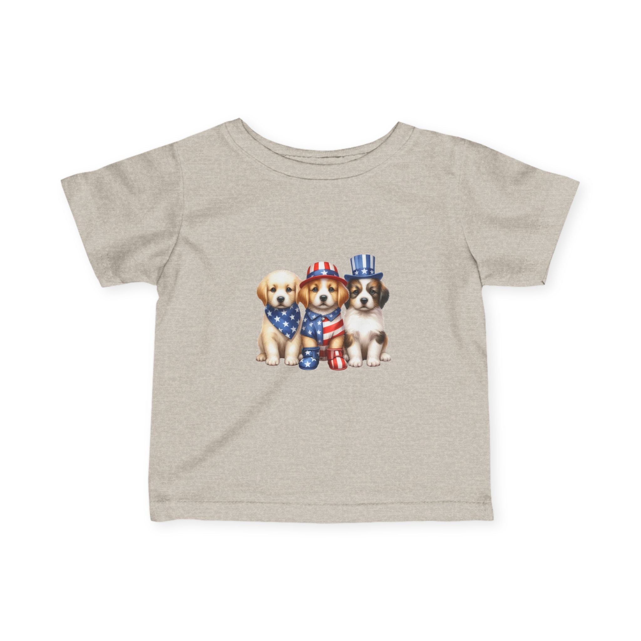 Infant Tee — Patriotic Puppies 4th of July Baby Shirt
