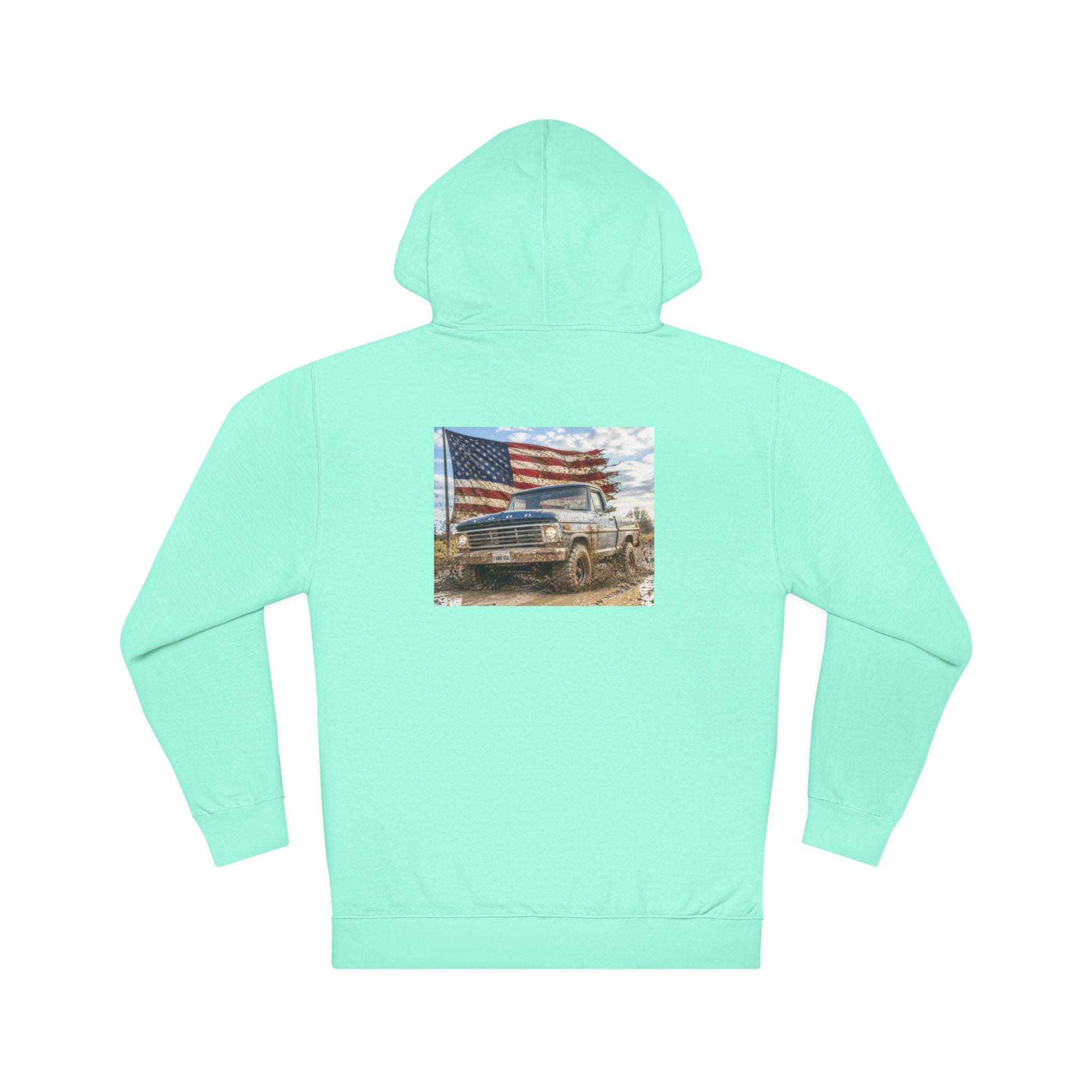 Patriotic Pickup Truck Hoodie - American Flag Off-Road Sweatshirt