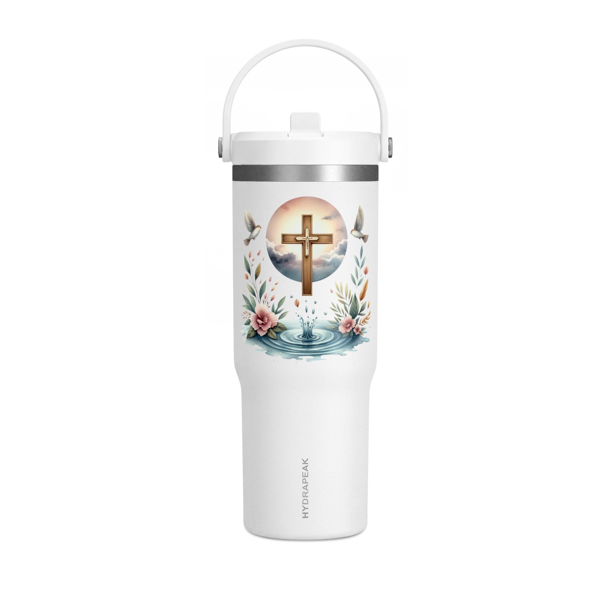 32oz Faith Tumbler — Cross & Dove Spiritual Travel Mug