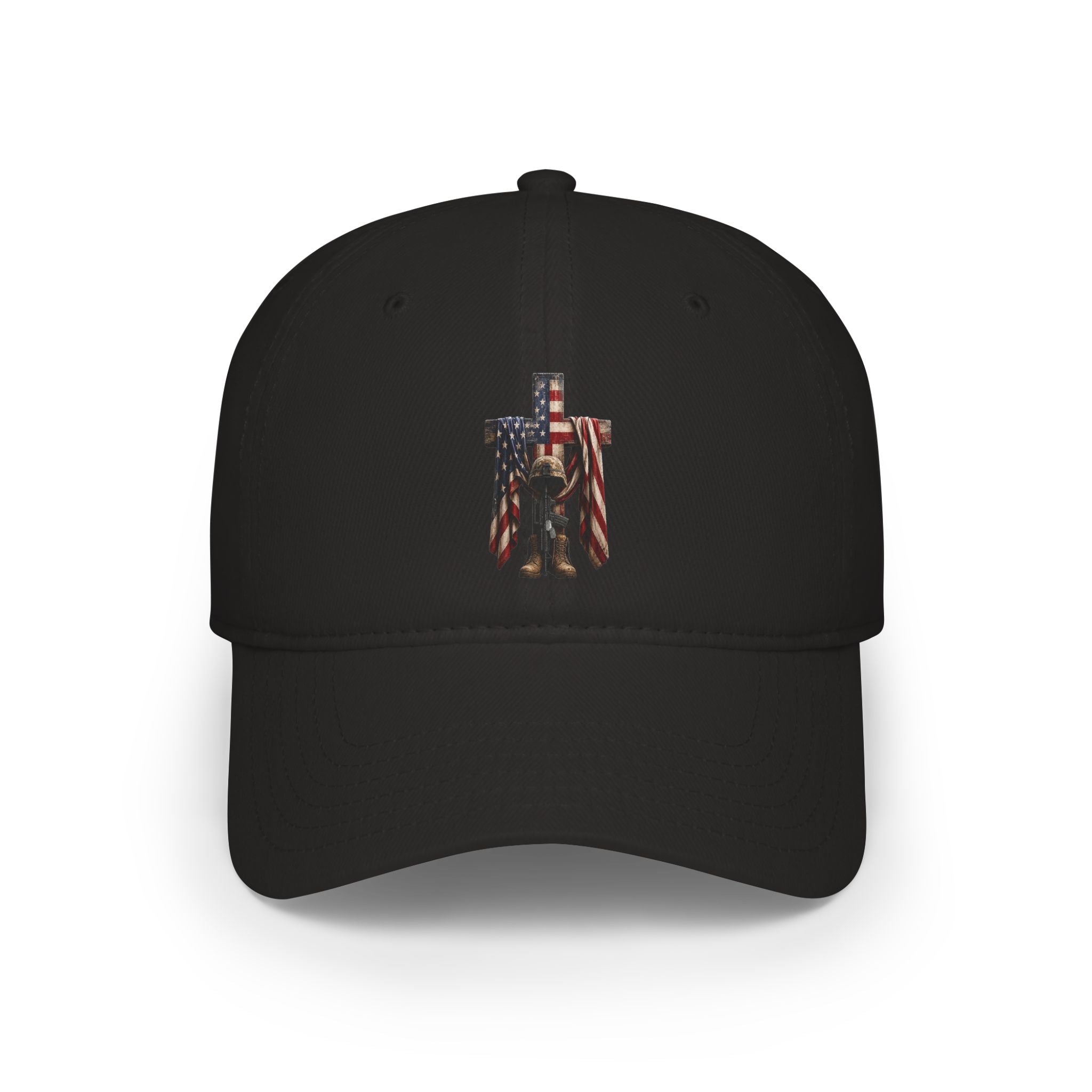 Patriotic Robot Flag Embroidered Cap - Low Profile Baseball Hat