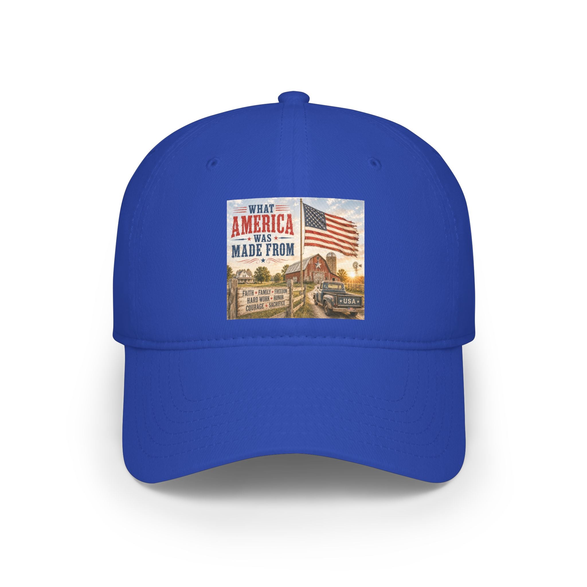 Baseball Cap — "What America Was Made From" Vintage Flag Patriotic Hat