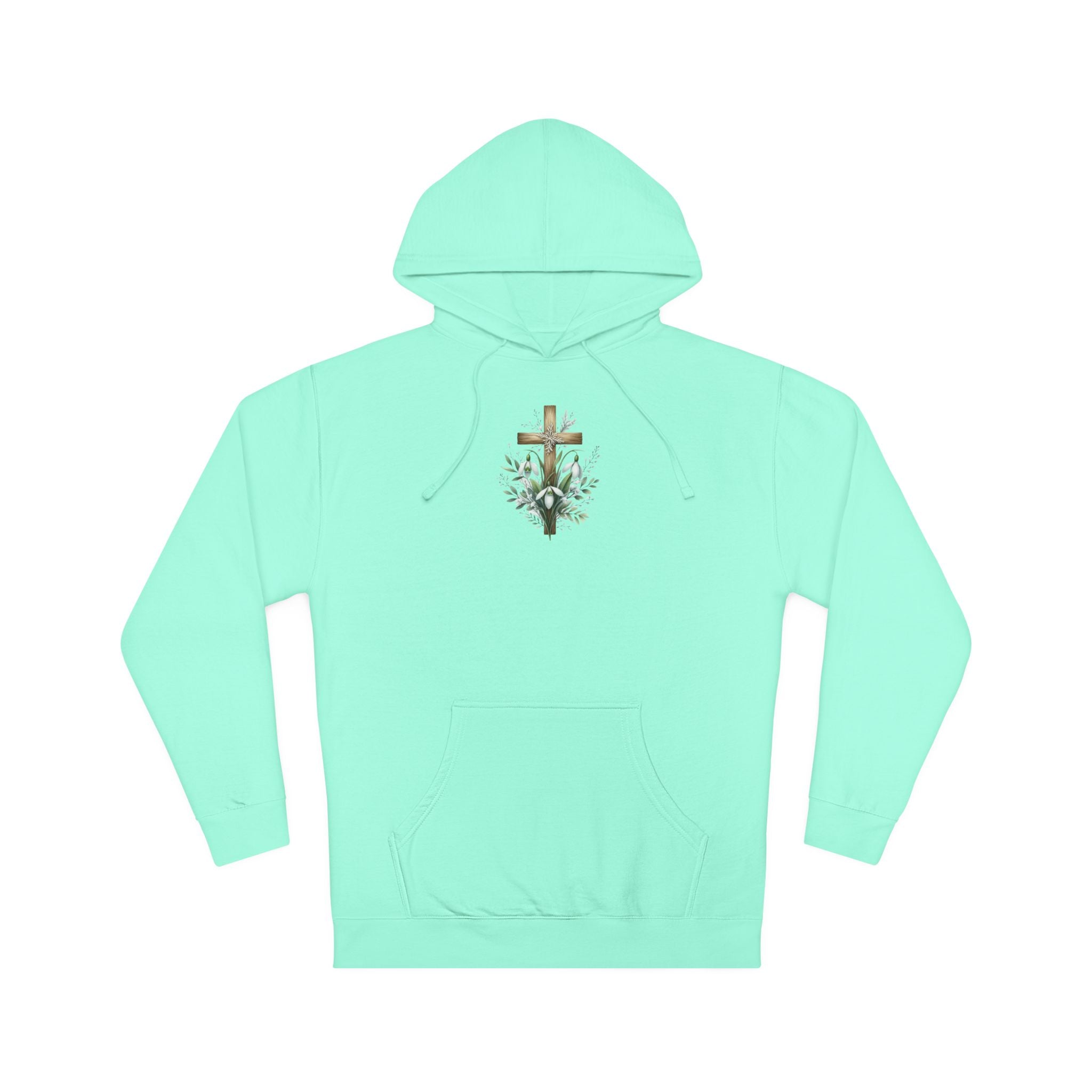 Floral Cross Hoodie – Small Easter Cross Floral Graphic Hooded Sweatshirt