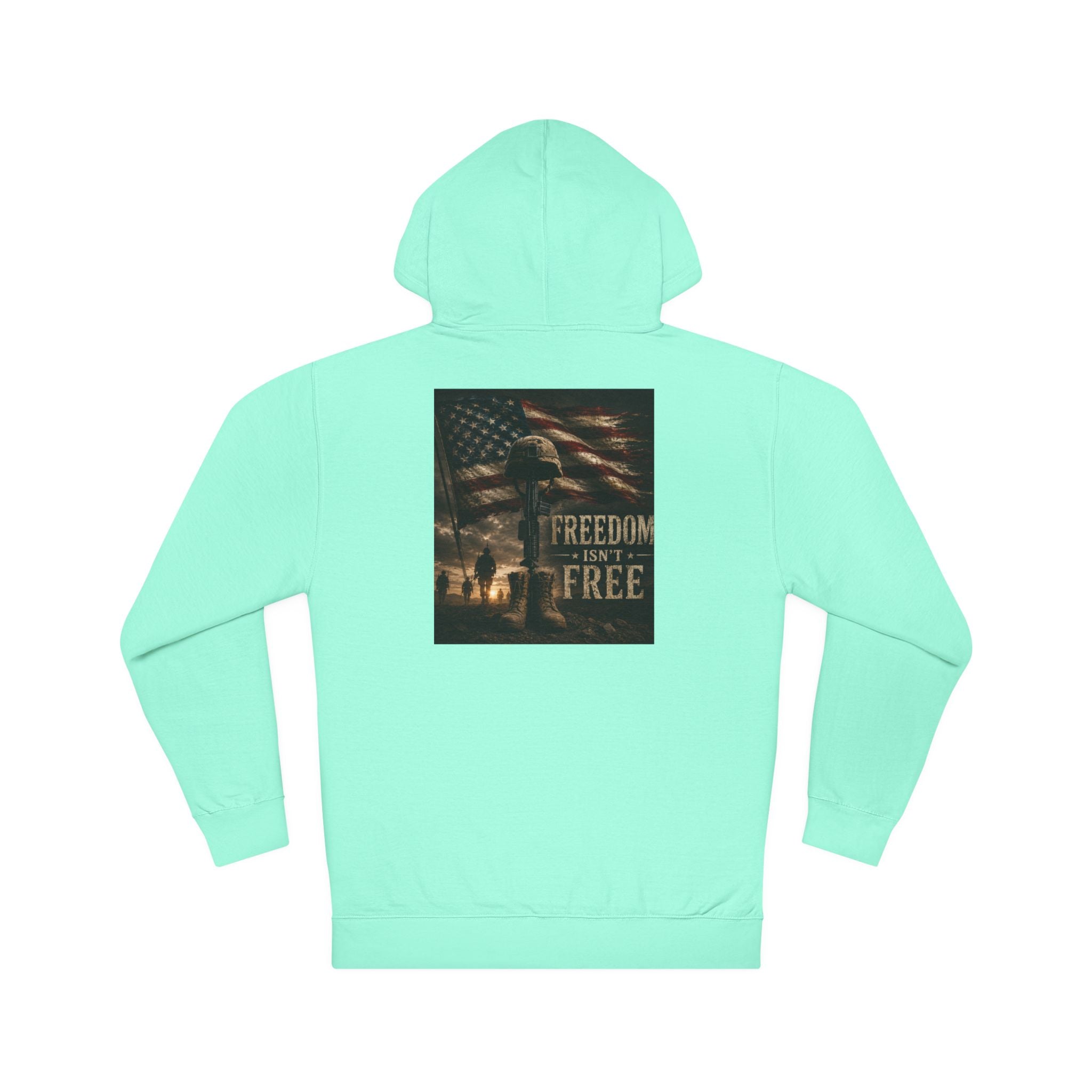 Patriotic Freedom Hoodie – American Flag 'Freedom Isn’t Free' Graphic Hoodie