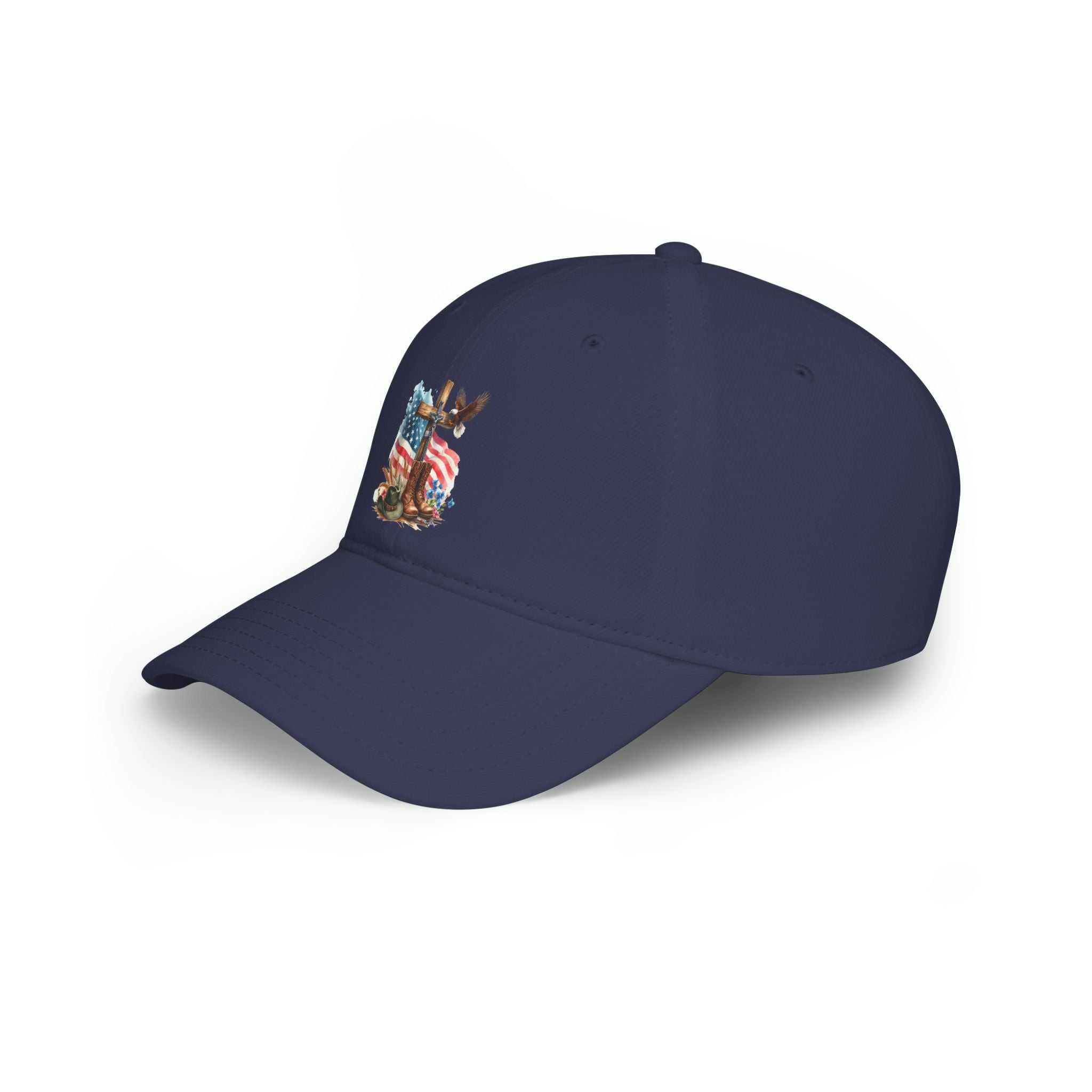 American Flag Cross Cap — Patriotic Low Profile Baseball Hat