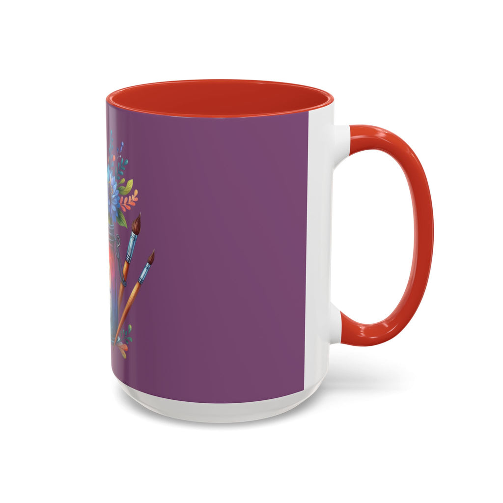 Faith & Love Floral Accent Coffee Mug — Colorful Candle Jar Design (11/15oz)