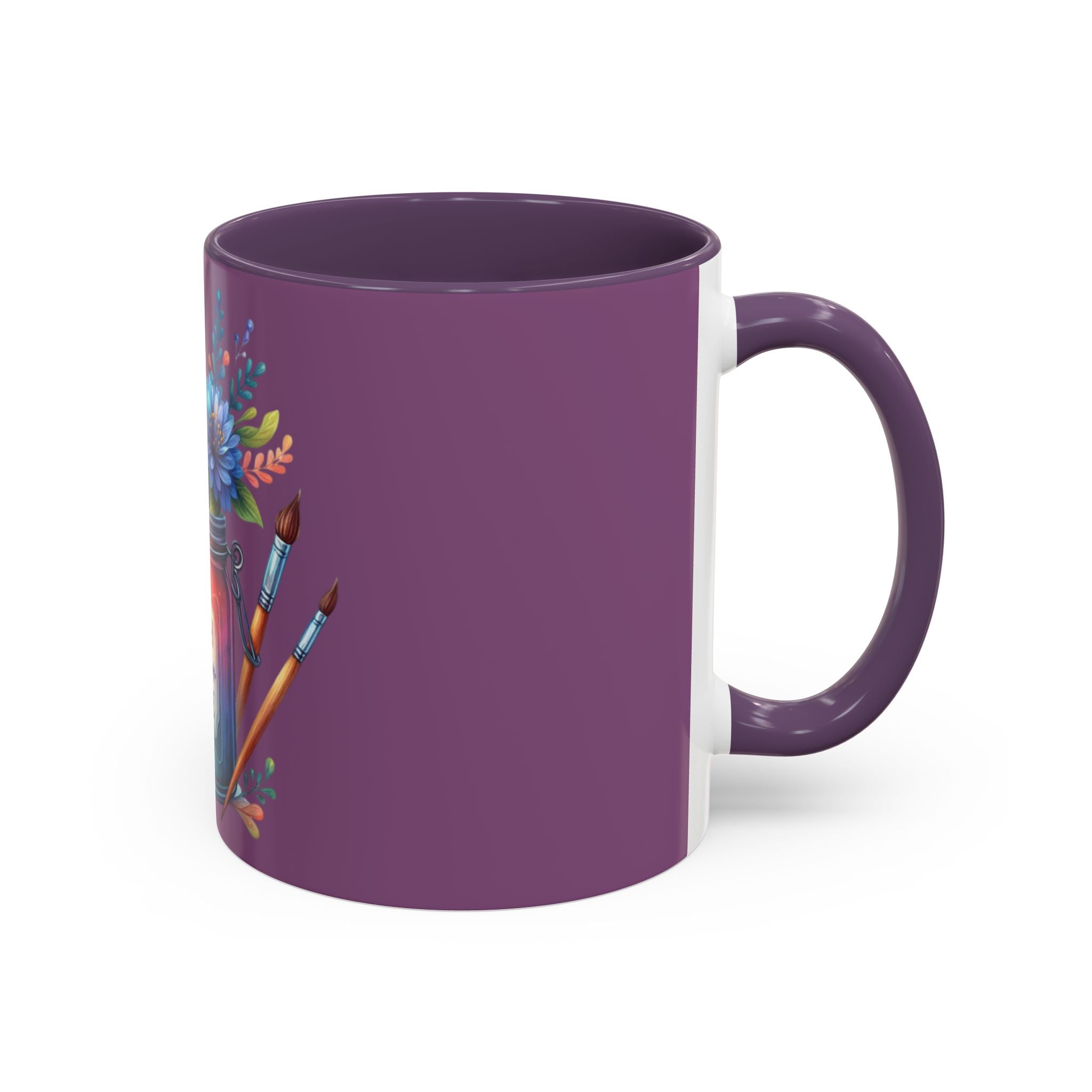Faith & Love Floral Accent Coffee Mug — Colorful Candle Jar Design (11/15oz)