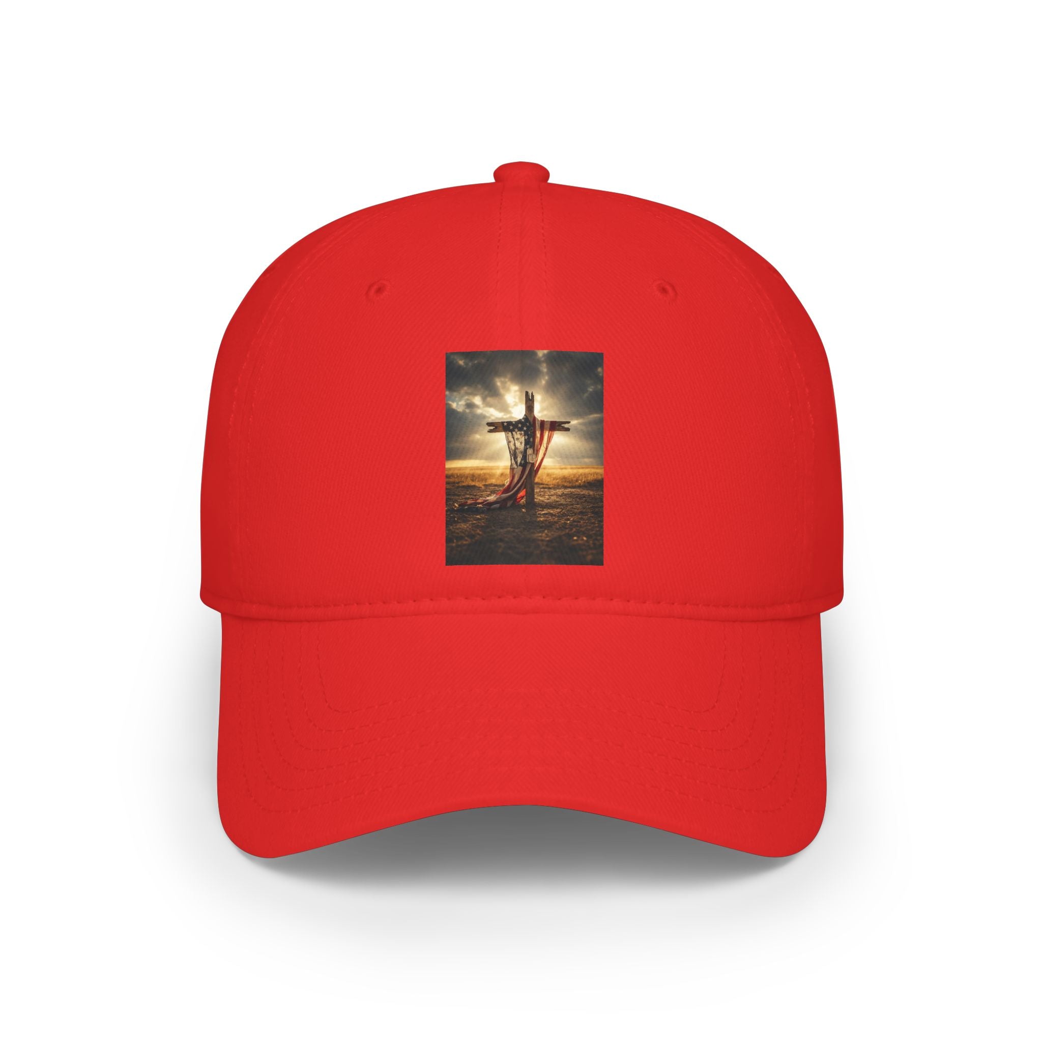 Crucifix Sunset Baseball Cap — Christian Faith Low Profile Hat
