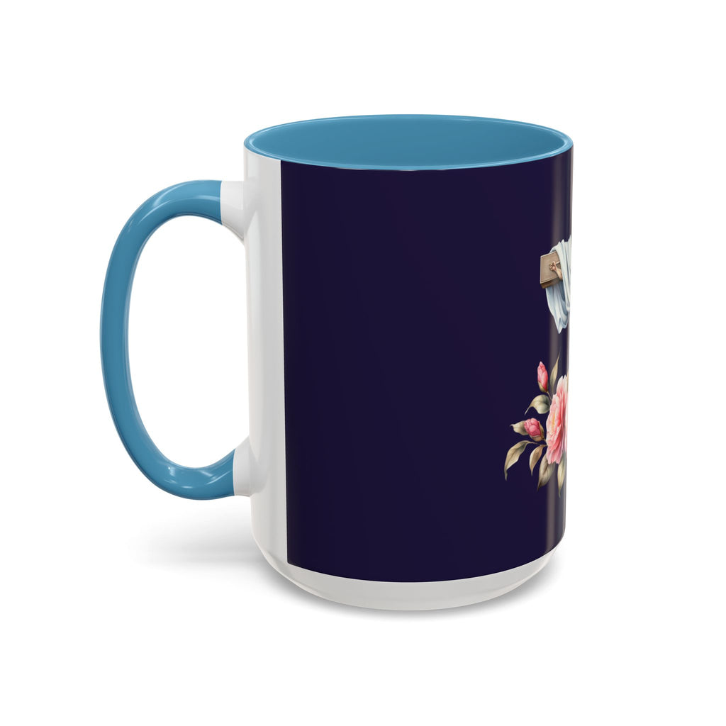 Easter Cross Coffee Mug — Floral Crucifix Accent Mug (11/15 oz)
