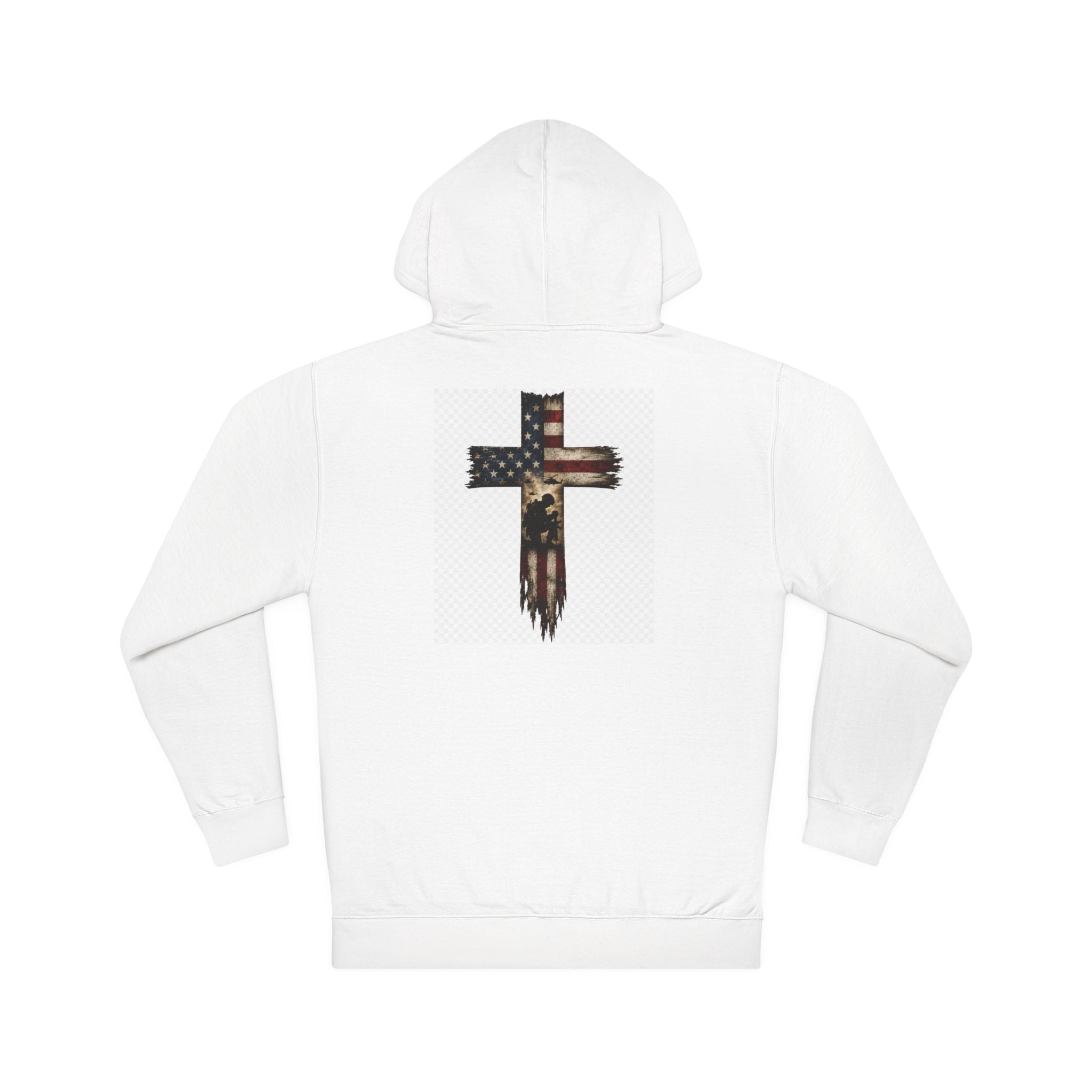 American Flag Cross Hoodie — Patriotic Christian Pullover