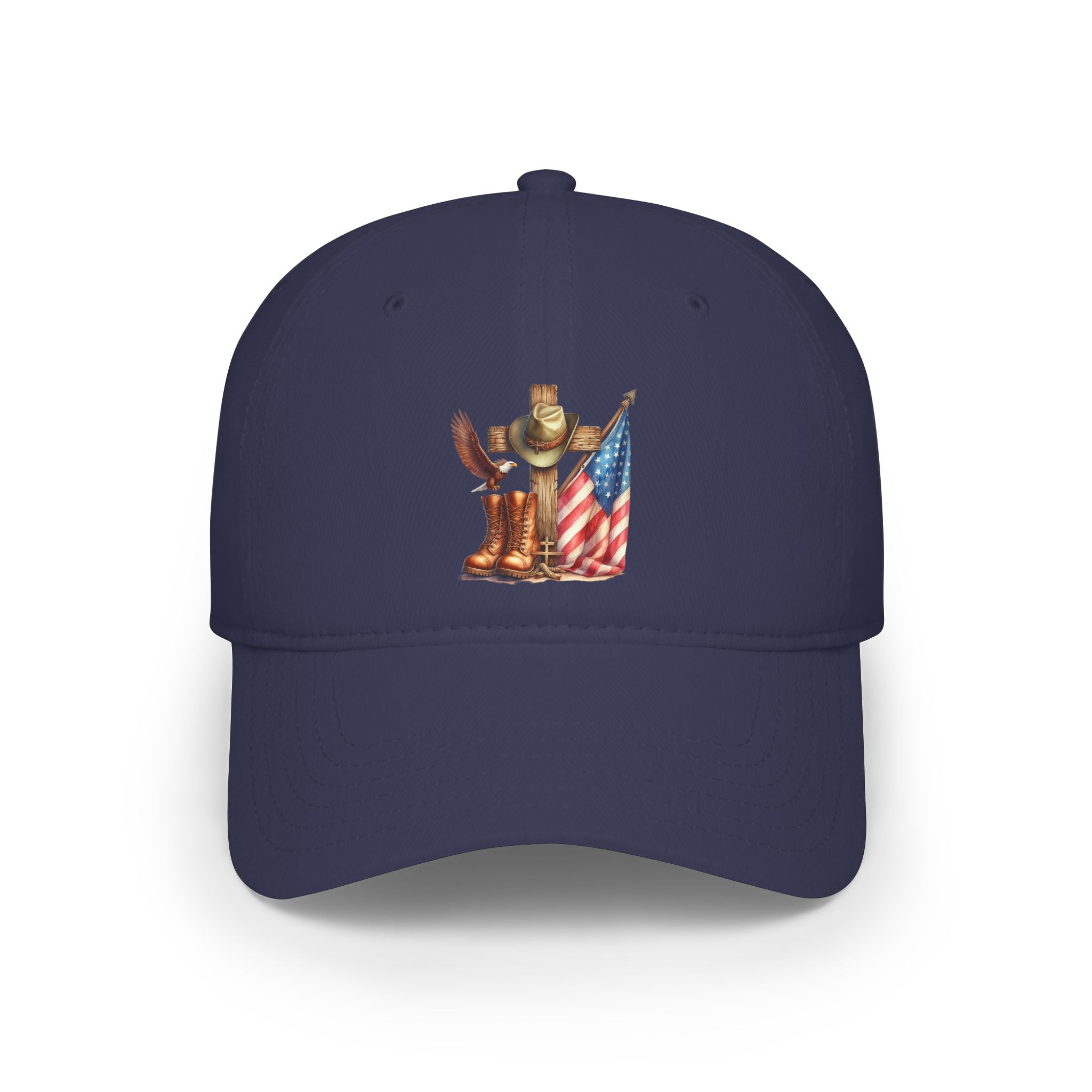 Patriotic Cowboy Hat Cap – American Flag & Western Boots Embroidered Baseball Cap