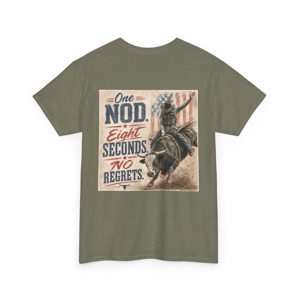 Bull Riding Tee — “One Nod. Eight Seconds. No Regrets.” Vintage Rodeo Shirt