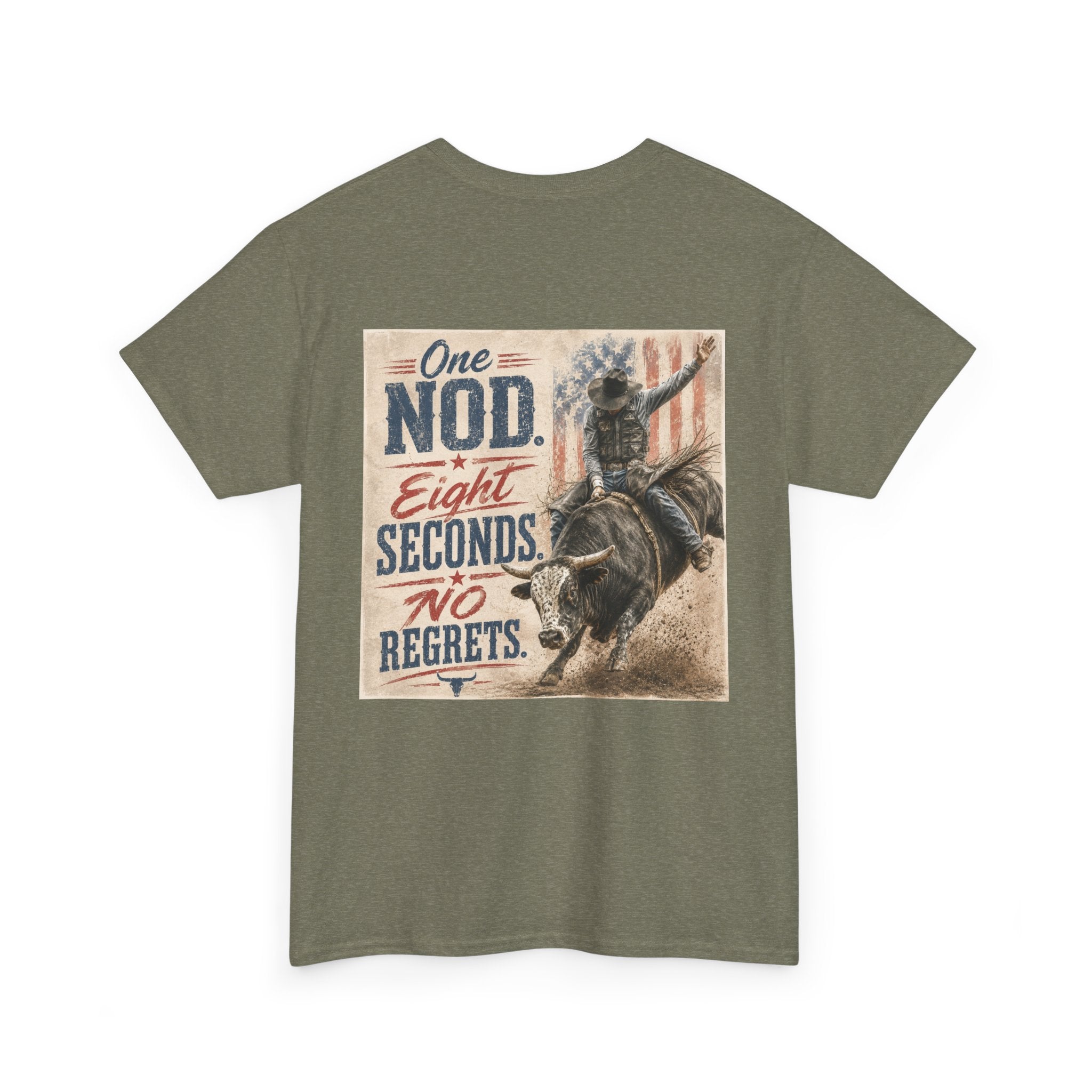Bull Riding Tee — “One Nod. Eight Seconds. No Regrets.” Vintage Rodeo Shirt